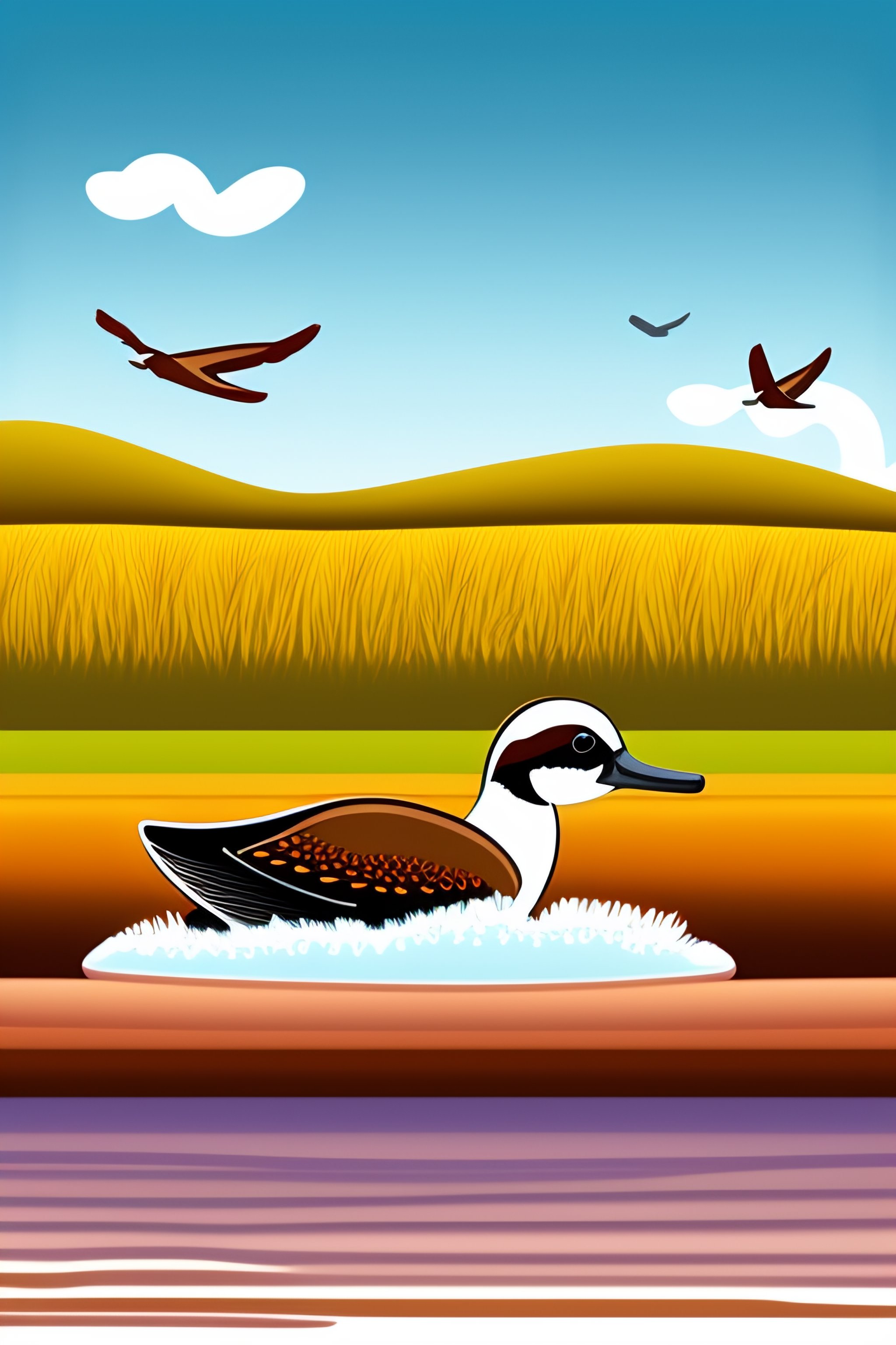 Lexica - Cartoon drawing strip of a brown widgeon