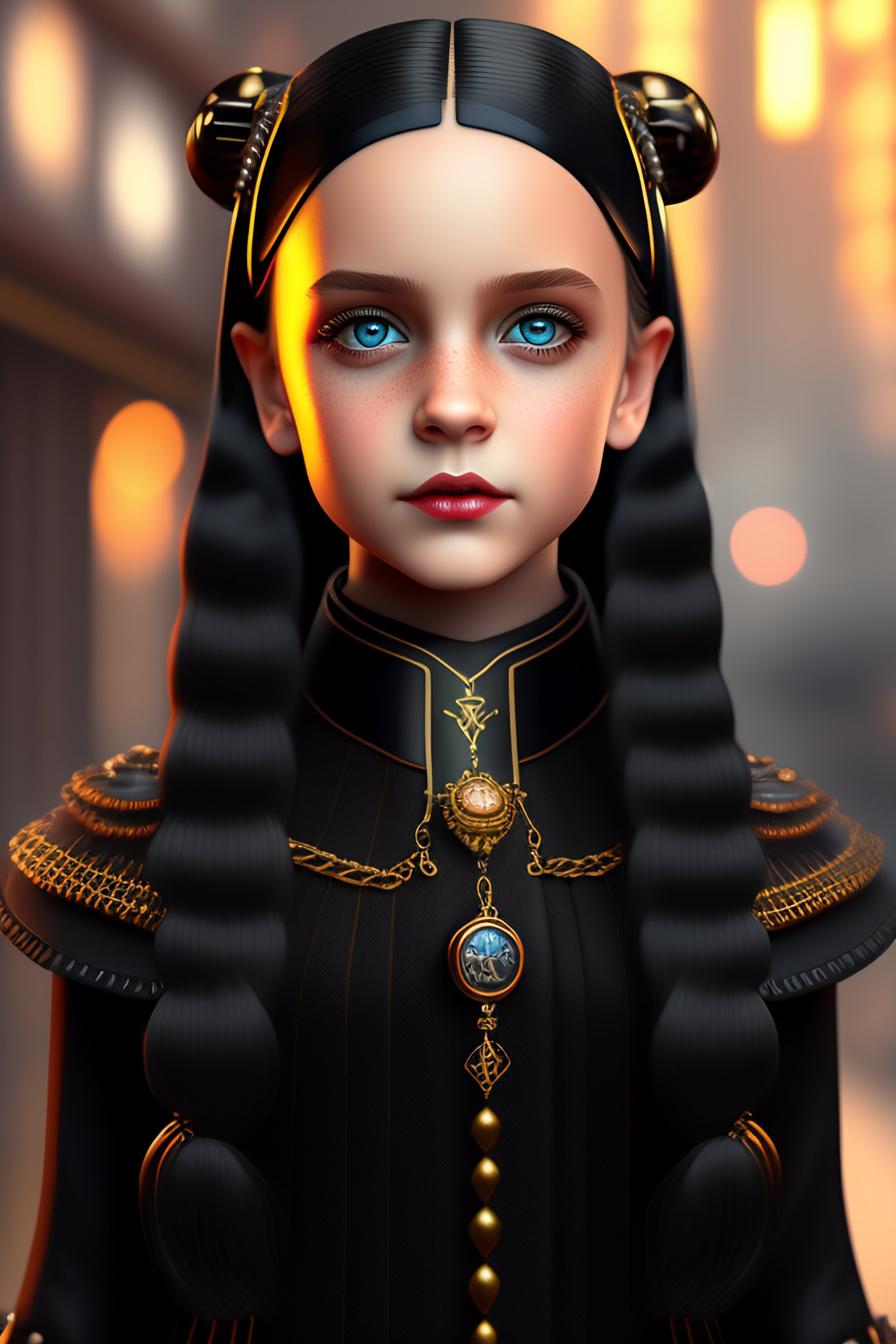 Lexica - Young Wednesday Addams stunning cyberpunk steampunk realistic ...