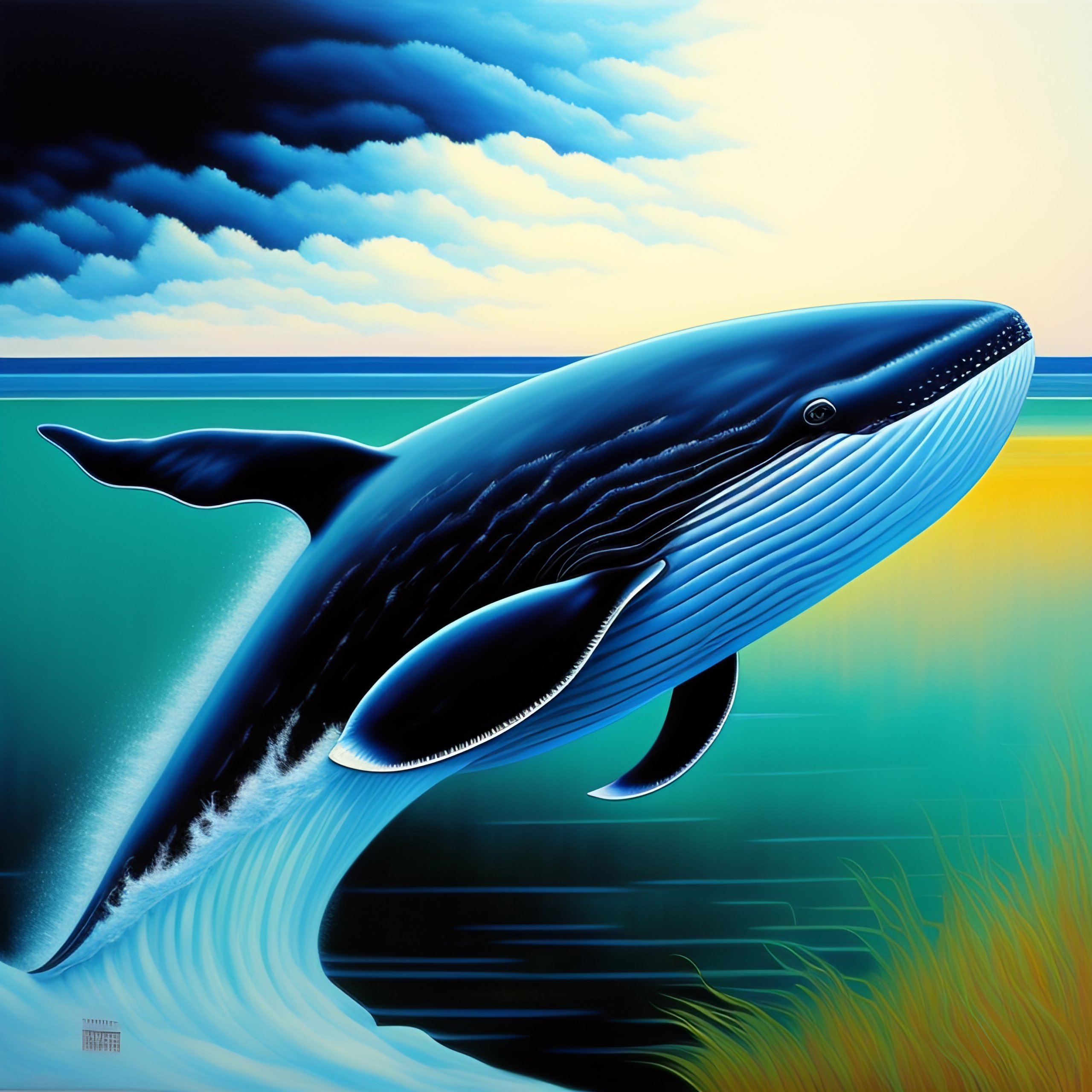 Lexica - Whale, painting, by greg ruthowski, yoshikata amano, yoji ...