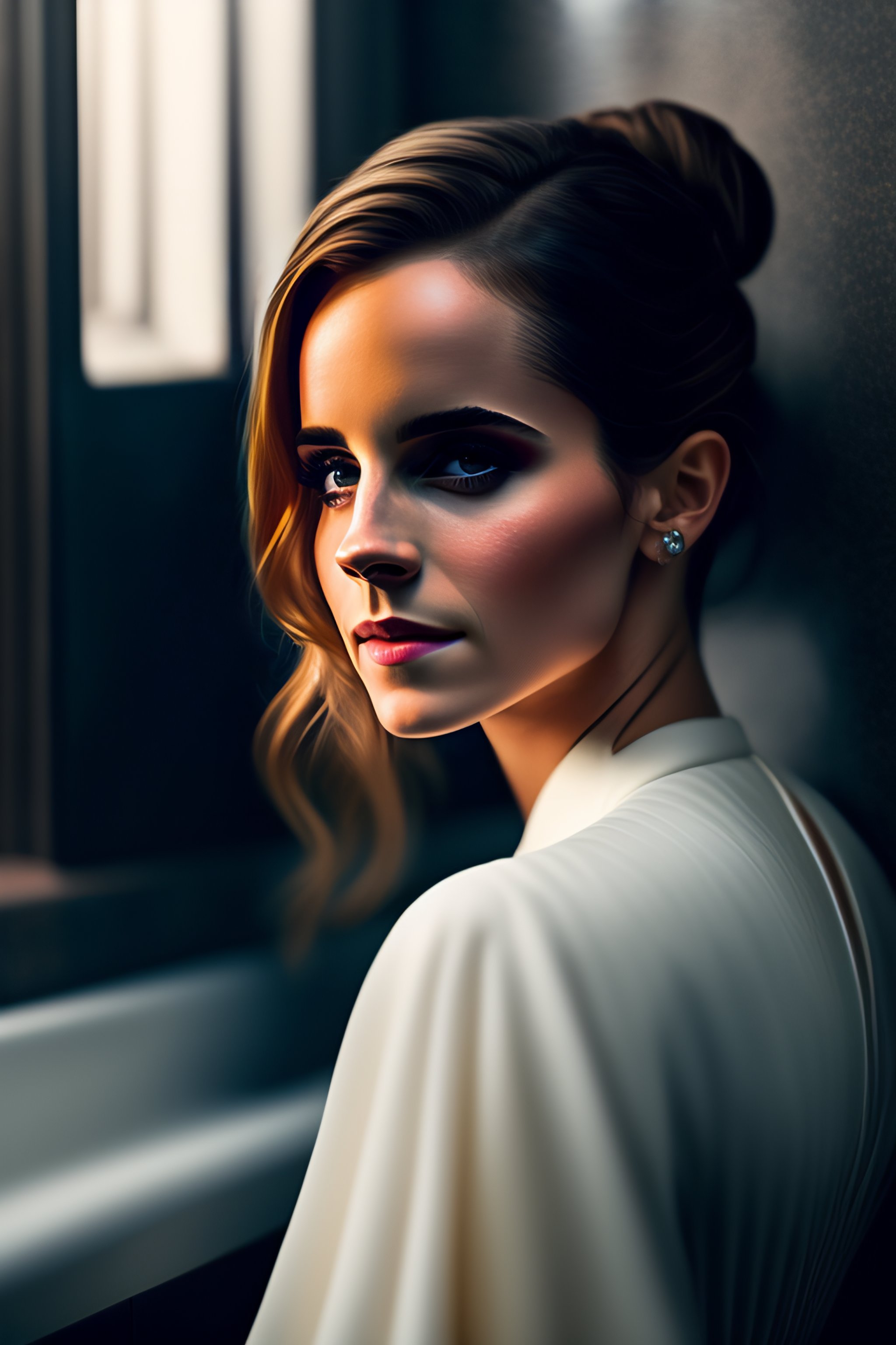 Lexica - Emma Watson at the bathroom, full body, ((masterpiece)), (((best  quality))), ((ultra-detailed)), ((photograph)), facial features, high  qual...