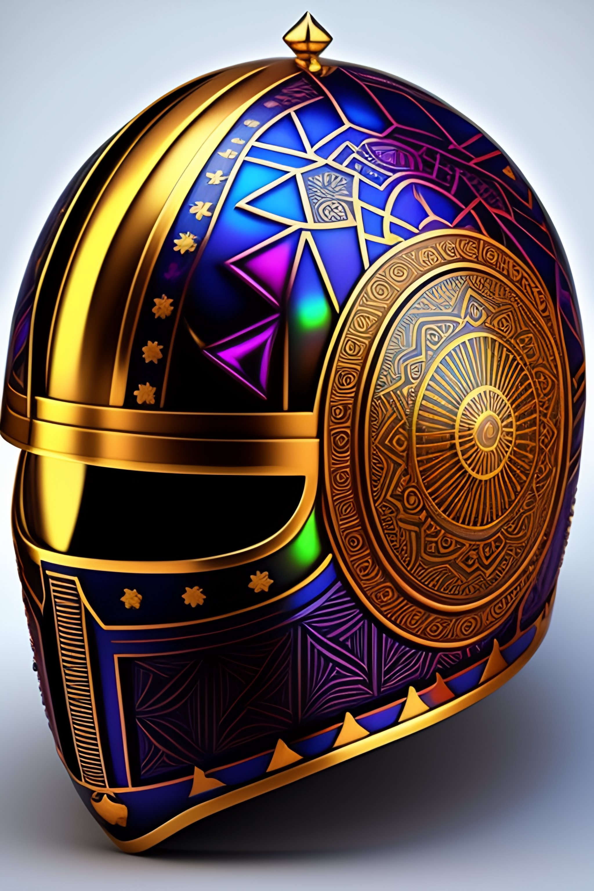 Lexica - Geometric patterns fractal engraved in colorful metal 4K ...