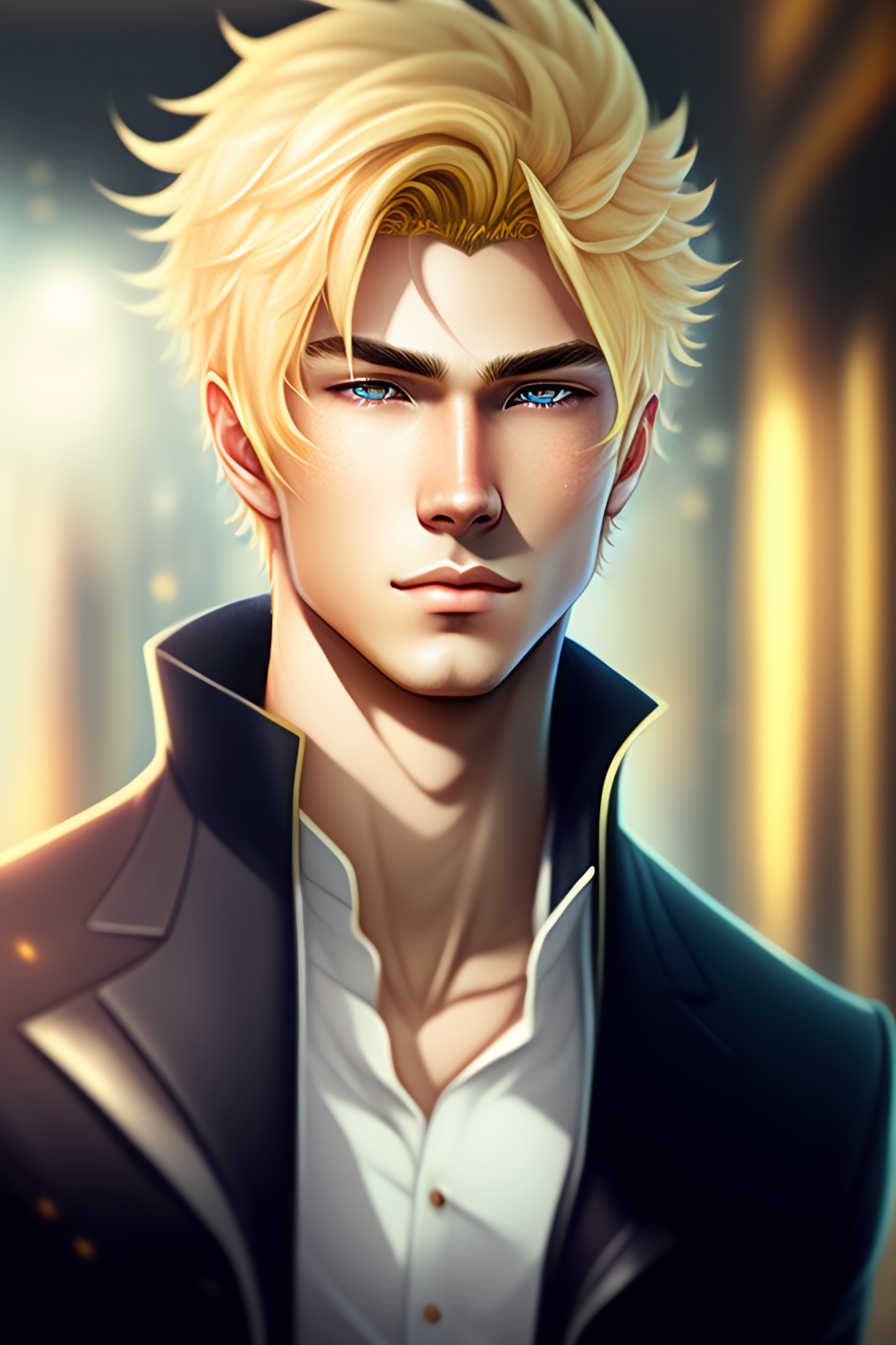 Lexica Anime Handsome Young Man Blond With Yellow Eyes Fantasy 4032