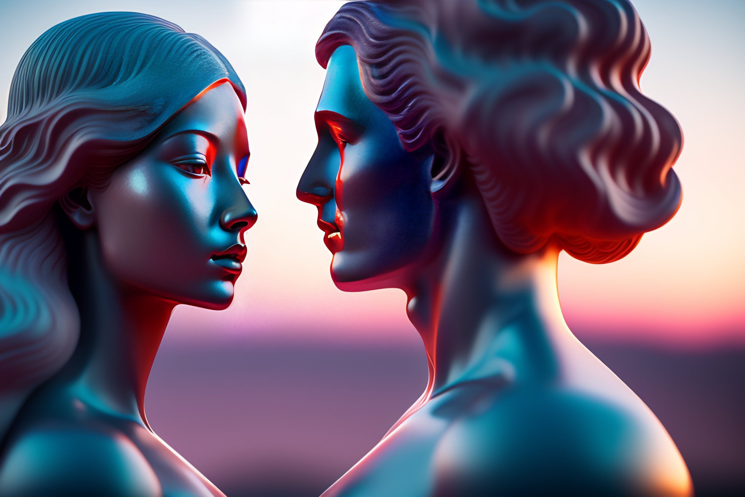 Lexica Soft greek sculpture of intertwined bodies painted by james