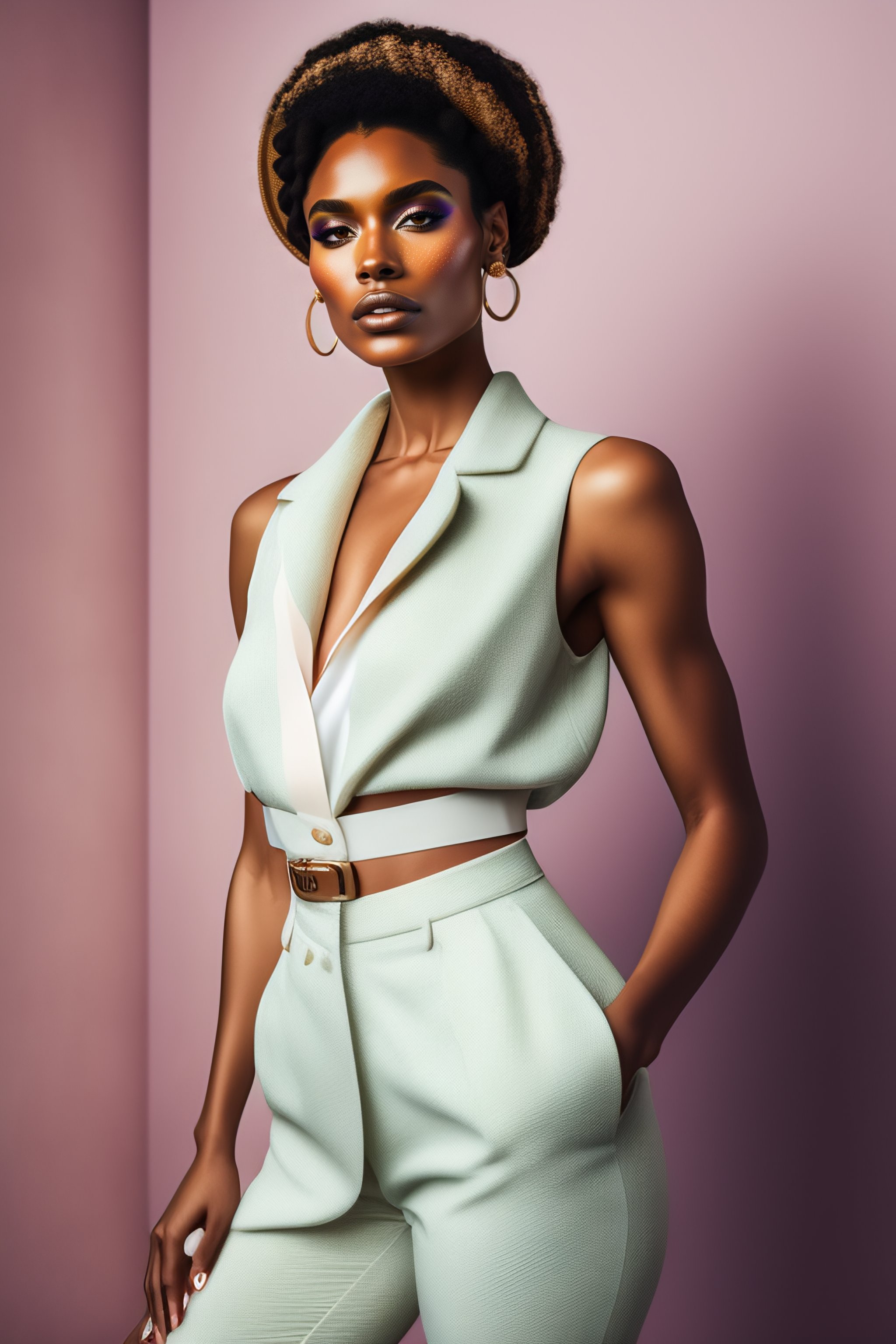 Lexica Studio Portrait of french model wearing spring Outfit, full body, 100 real, focused in