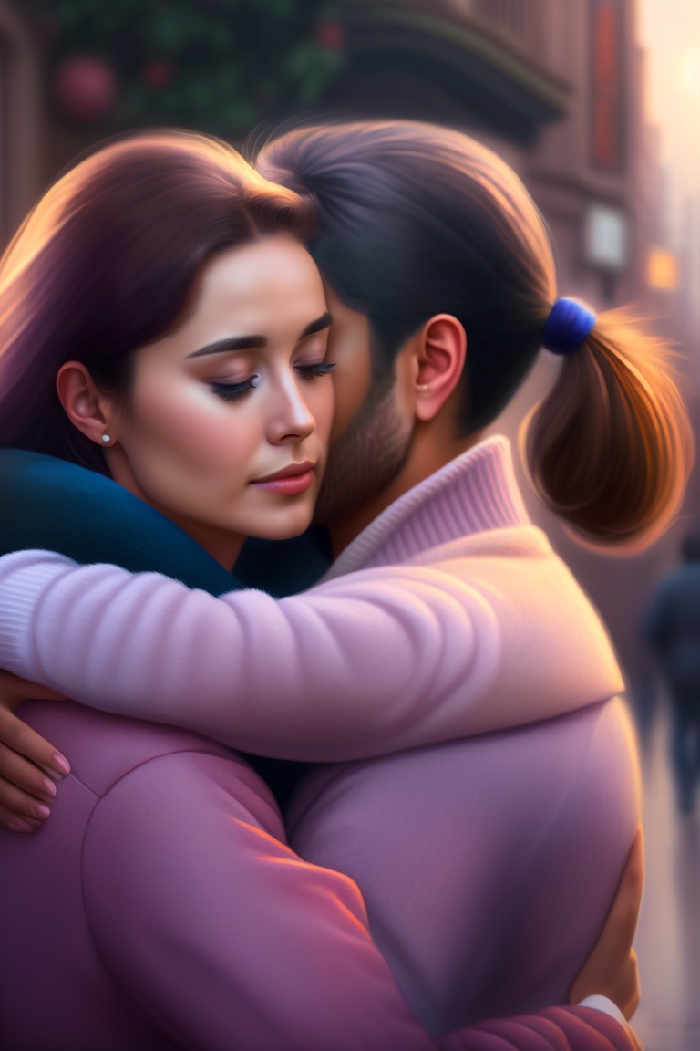 Lexica - In the image, we can see two women hugging, demonstrating a ...