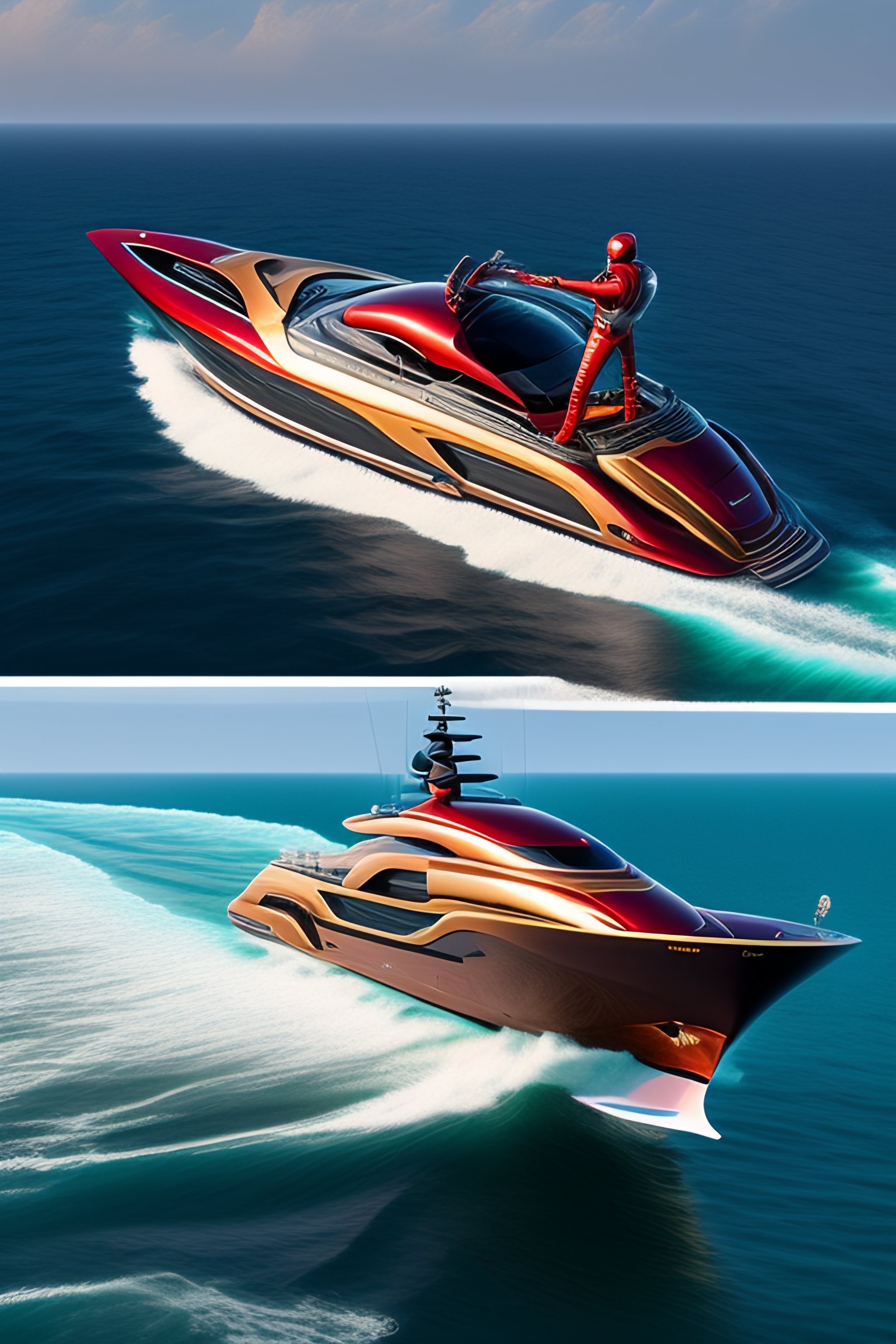 Lexica Iron Man sailing on a yacht in the Mediterranean Sea