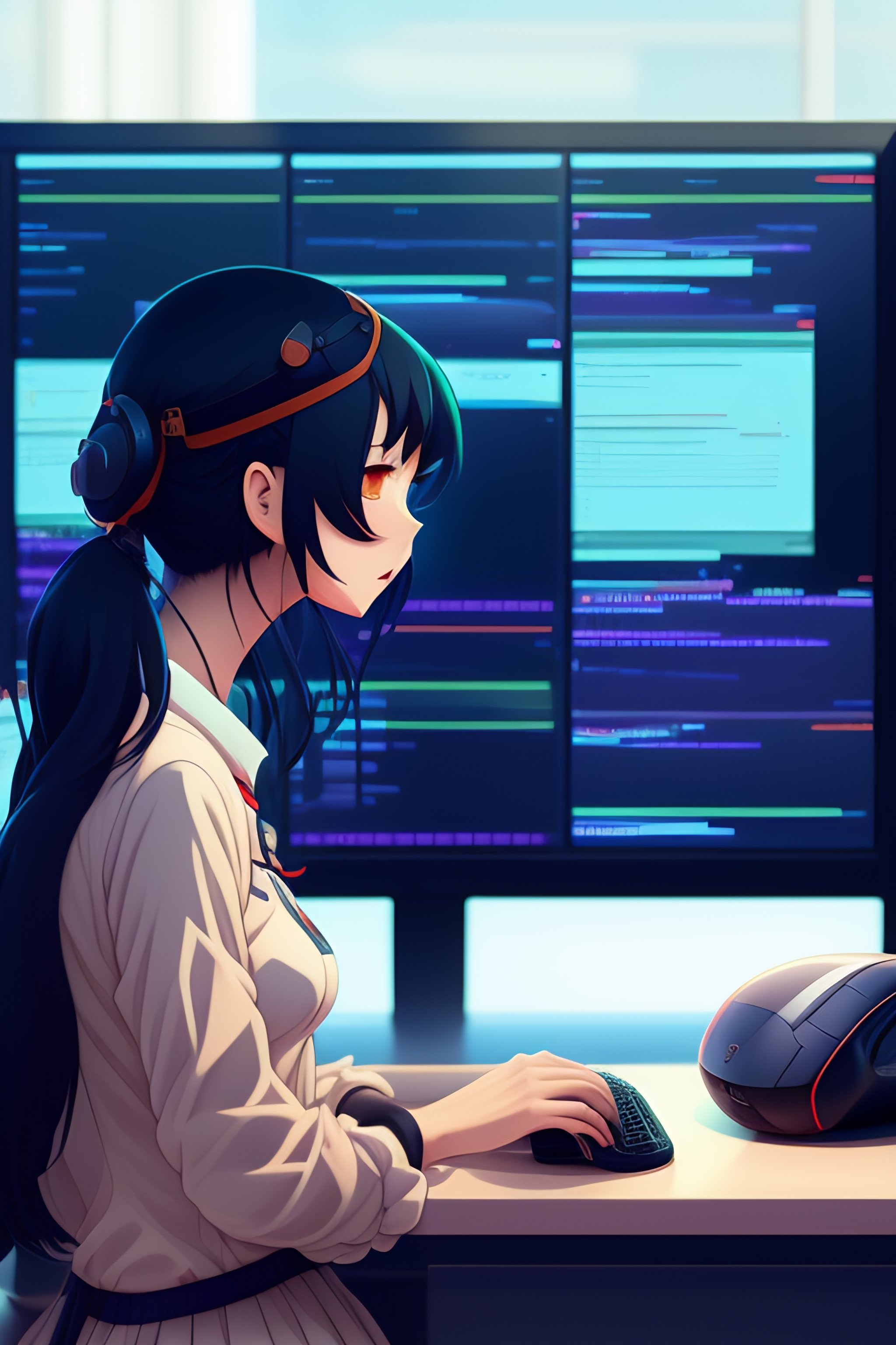 Anime Girl Typing