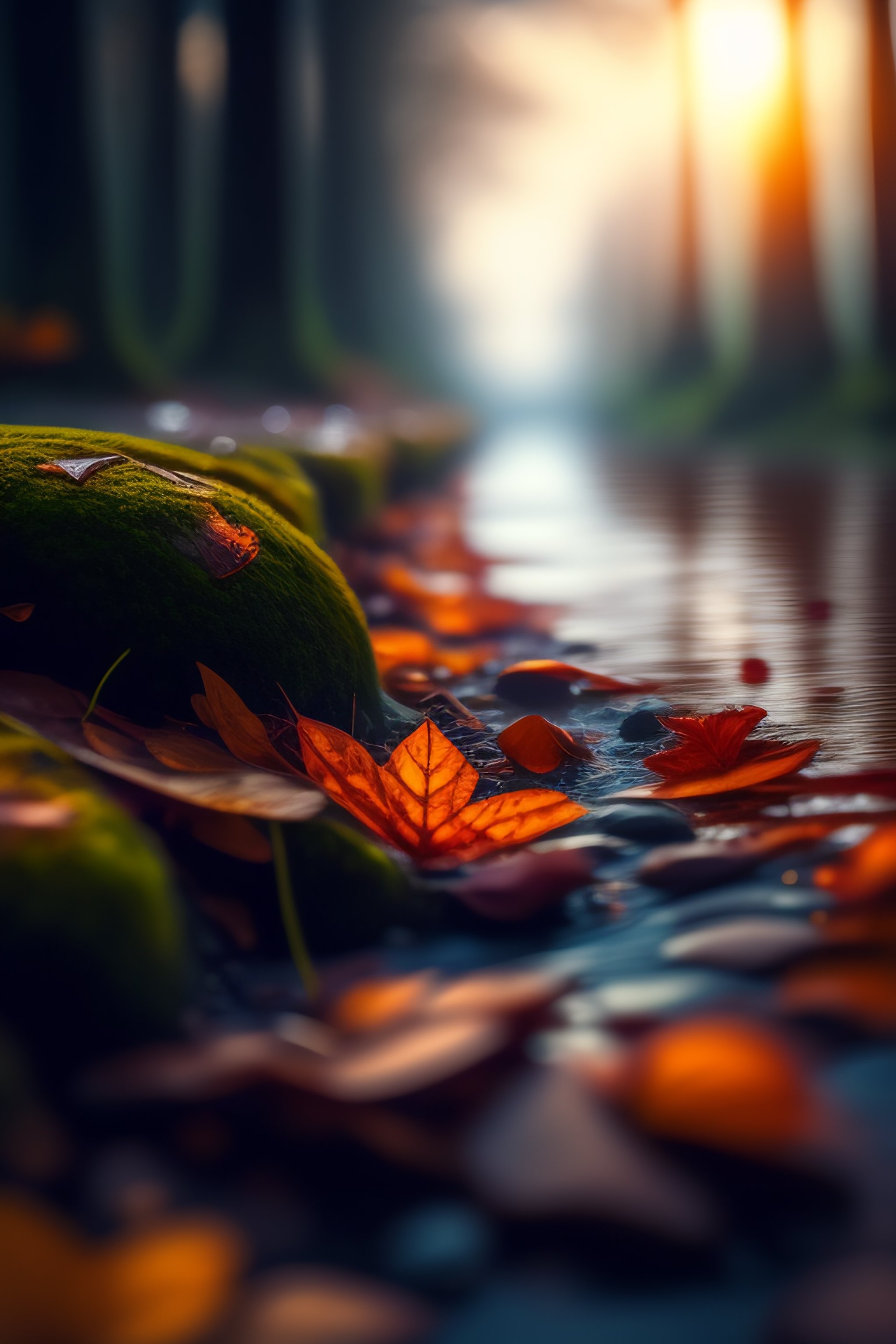 Lexica Dead leaves that look like wet drowning zombies laying in gunk