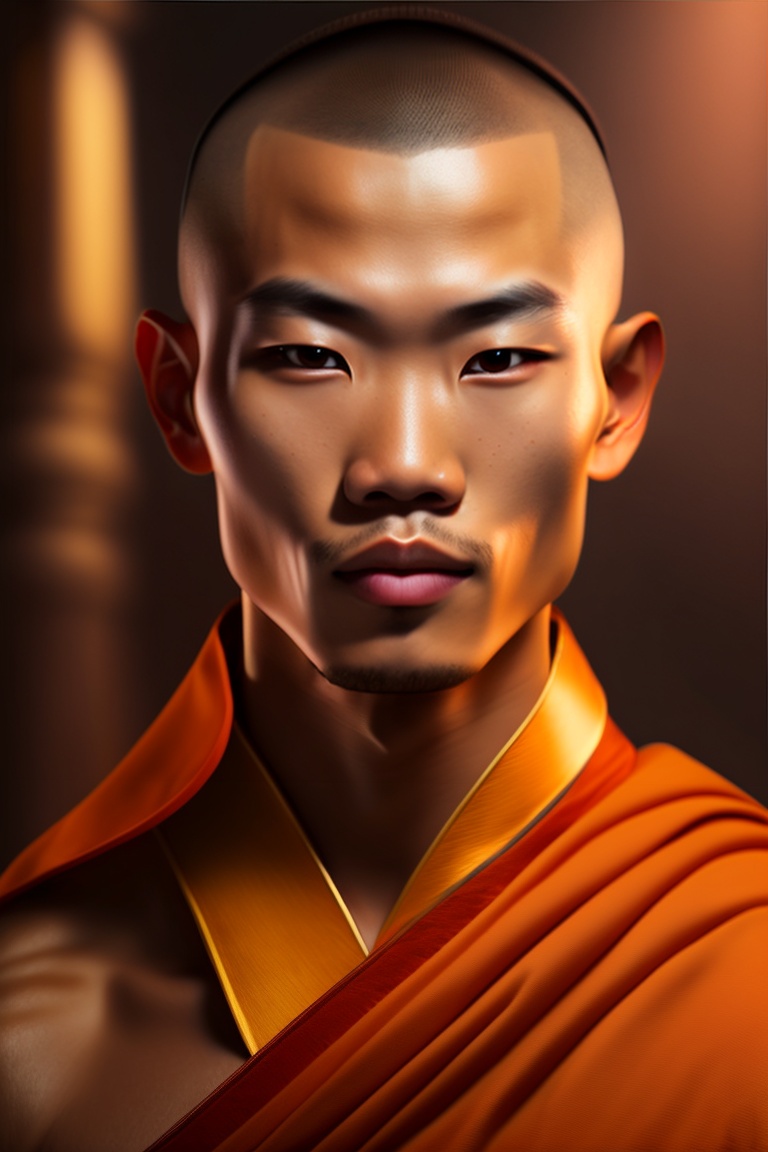 Lexica Front potrait,a shaolin monk,