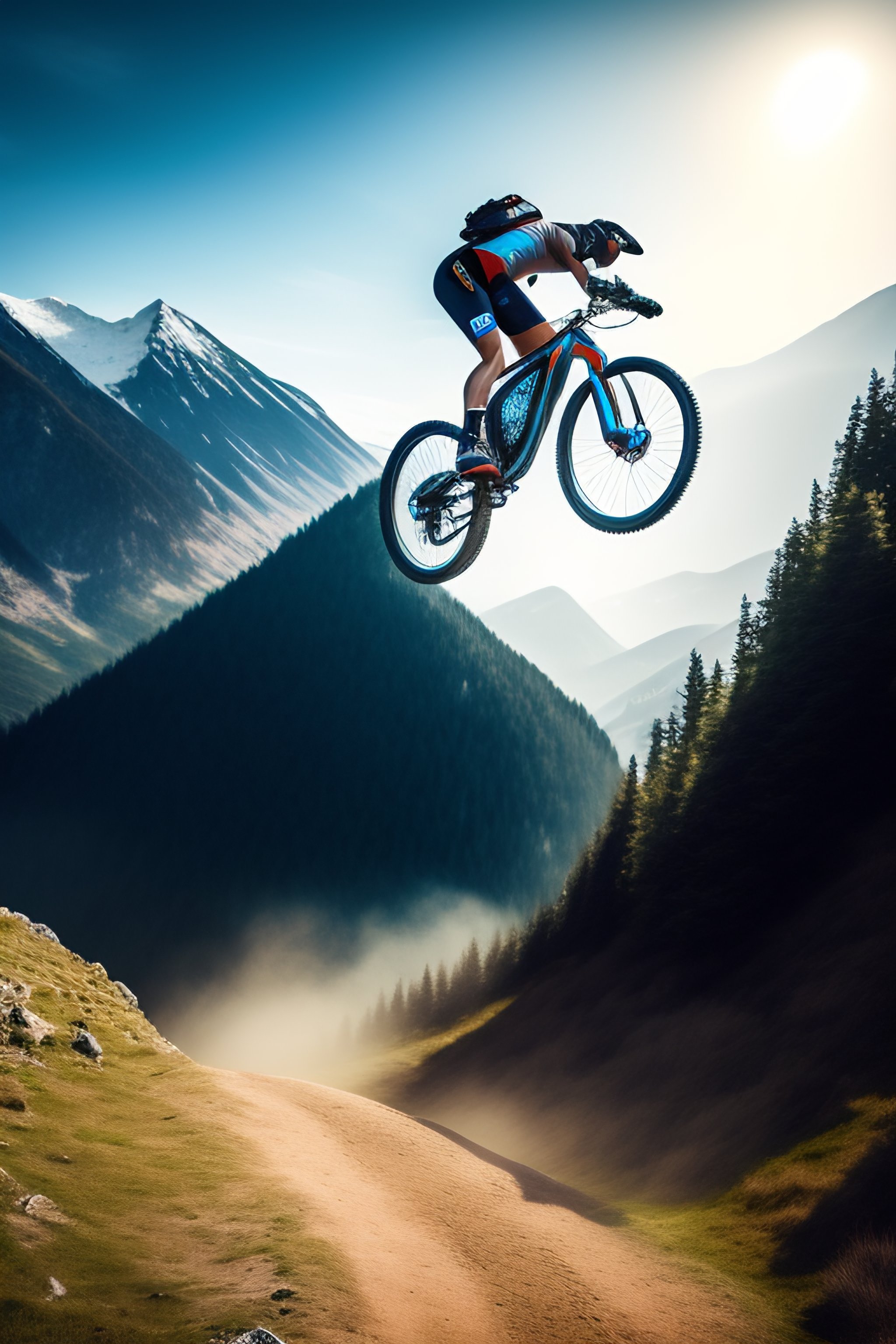 Lexica - Graphic image of a mountain bike jumping in mid air