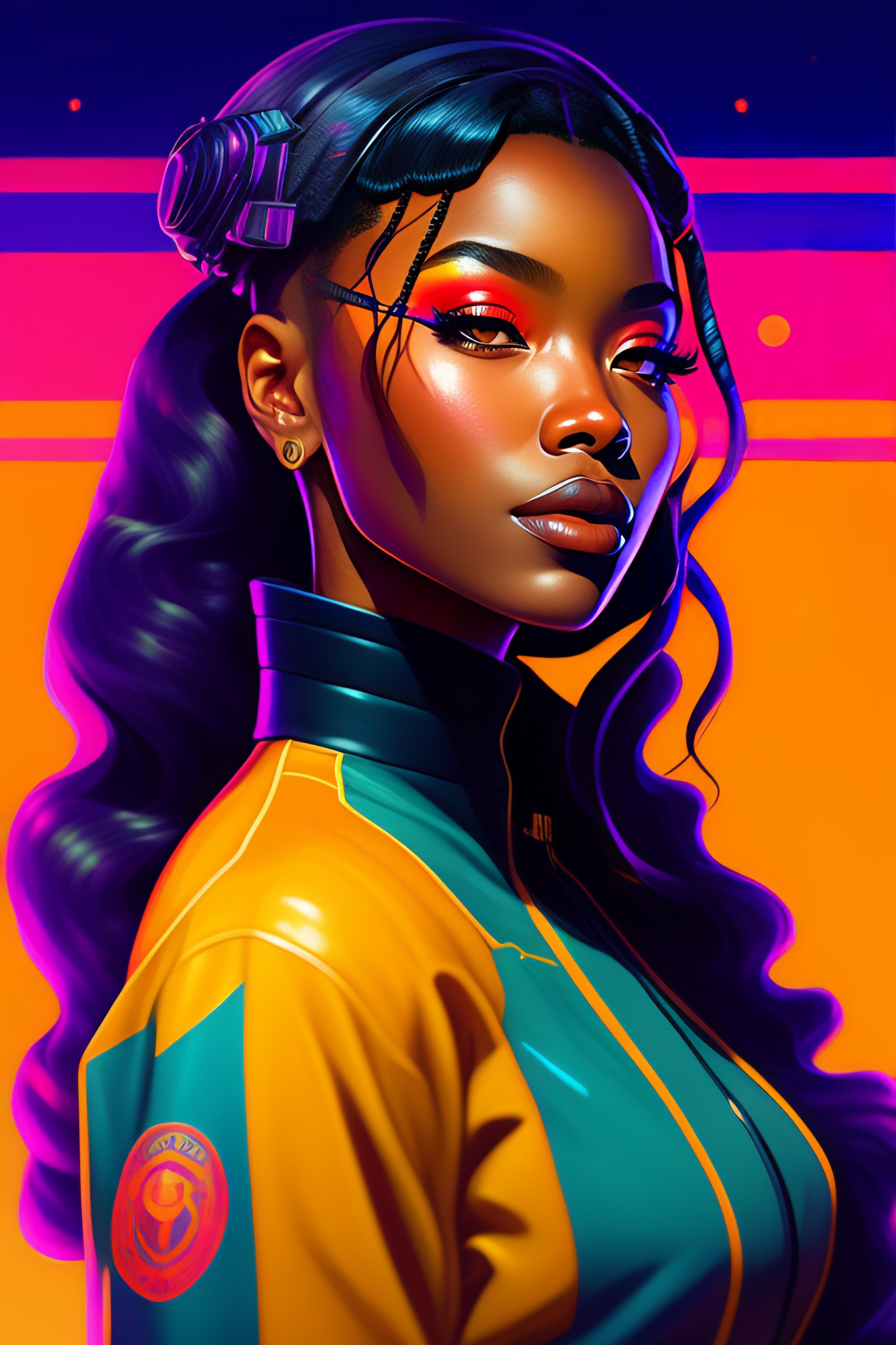 Lexica - A Colorful Comic Noir Illustration Painting Of A Cyberpunk 