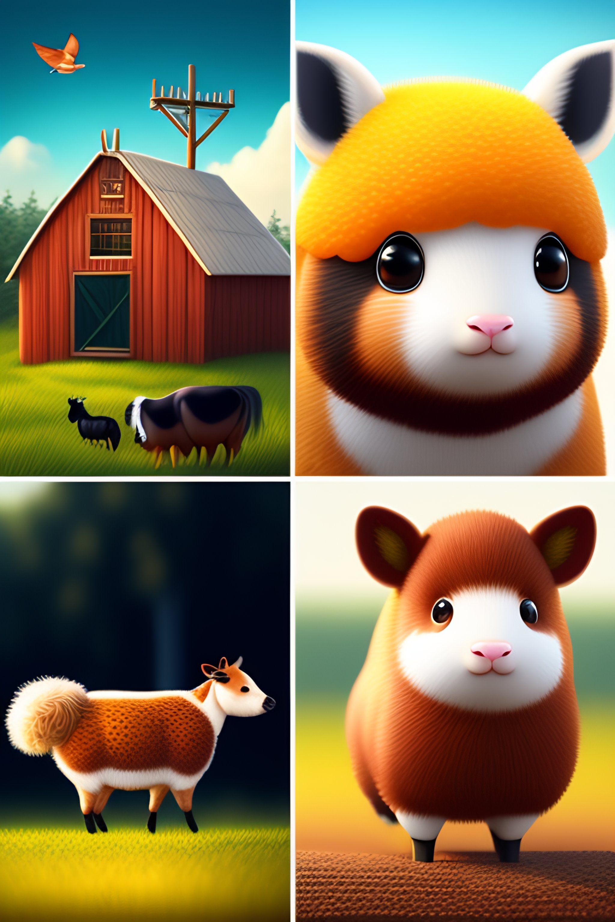 Lexica - Kawaii style farm animals