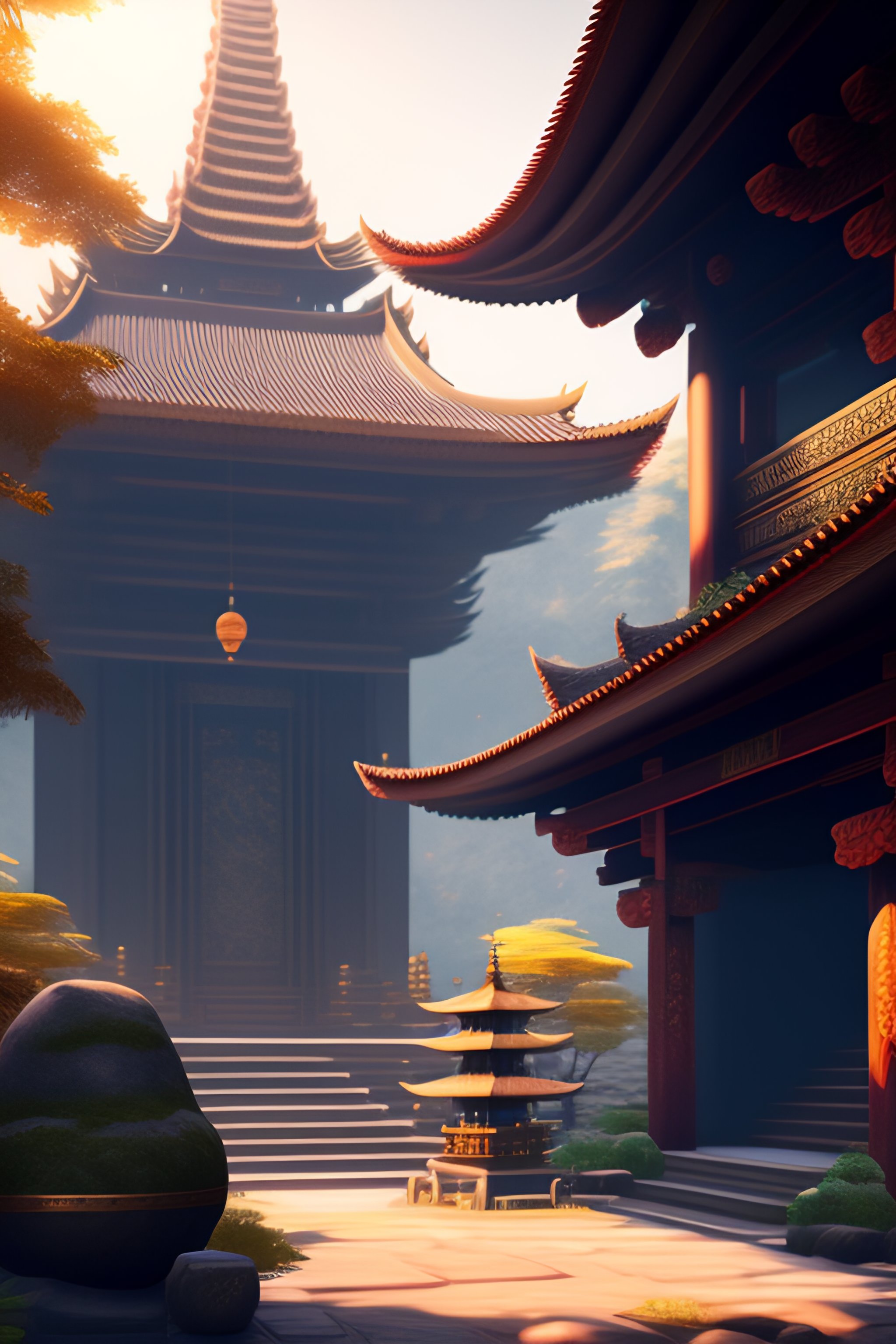 Lexica - Silent old asian temple, beautiful texture, beautiful graphics ...