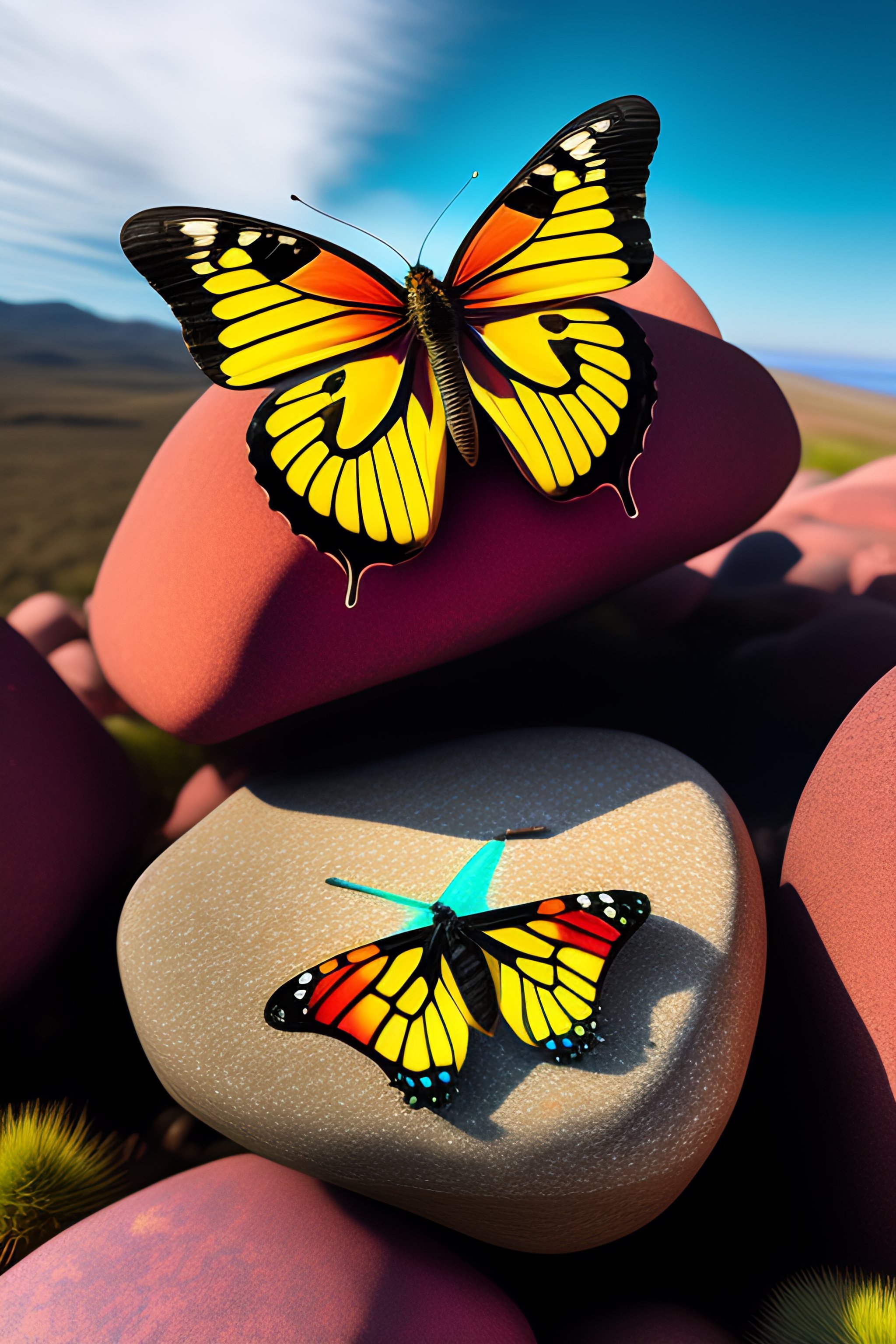 Lexica - Colorful <b>butterfly</b> embedded in a rock.