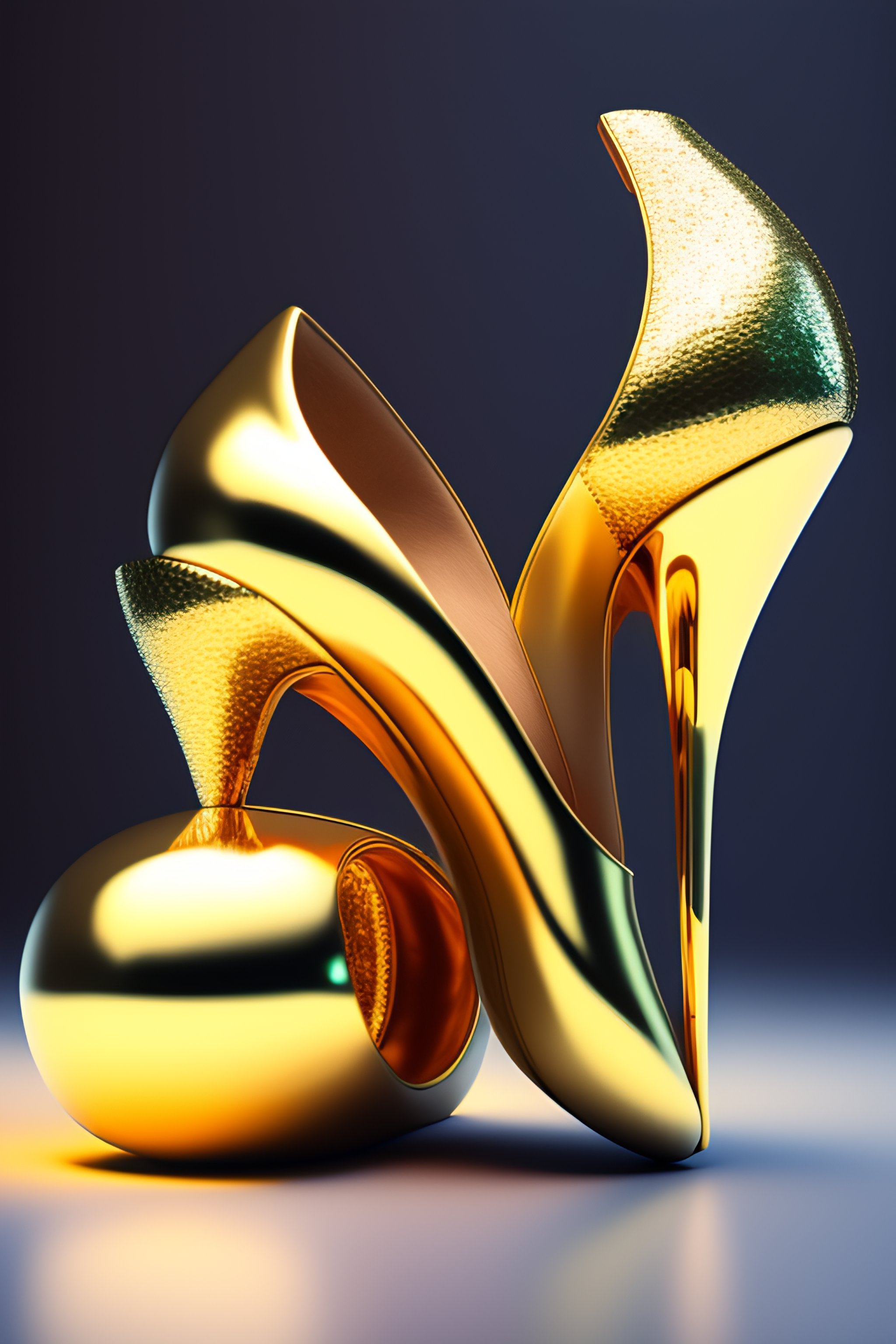 Gold color high clearance heels