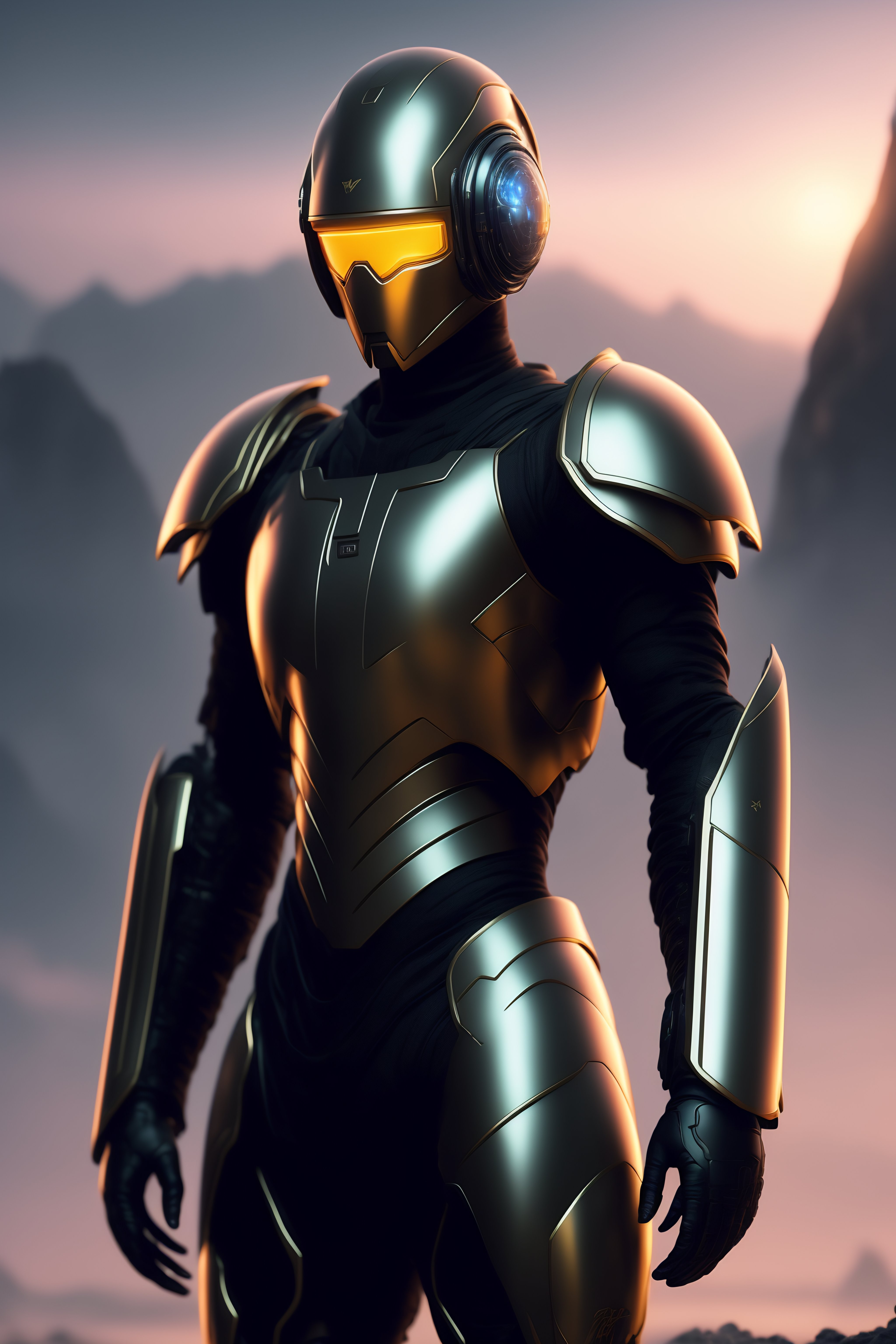 Lexica - An male android investigator with sleek, body off dull metal ...