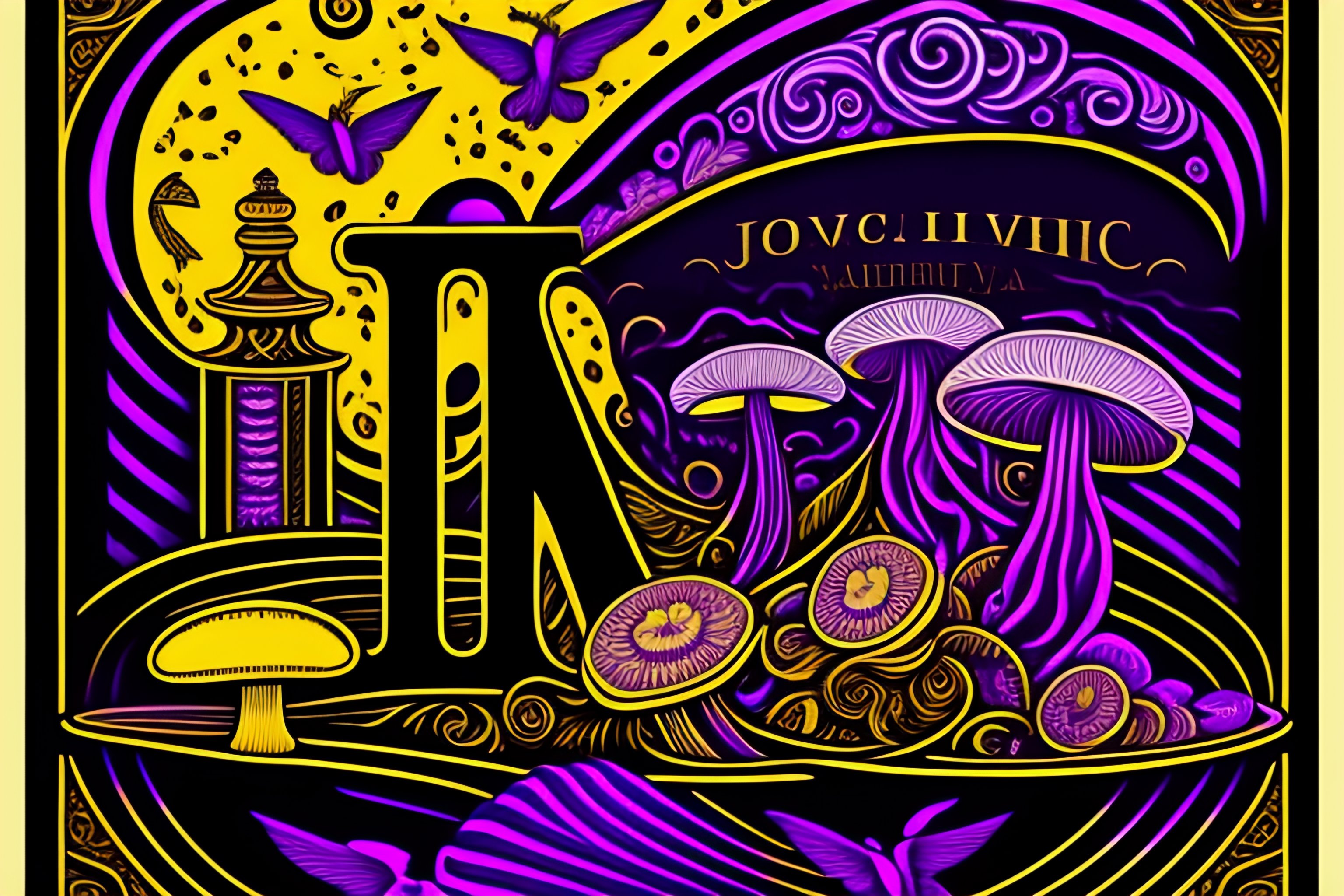 Lexica - Poster, line art, detailed, purple, black and gold, roman ...