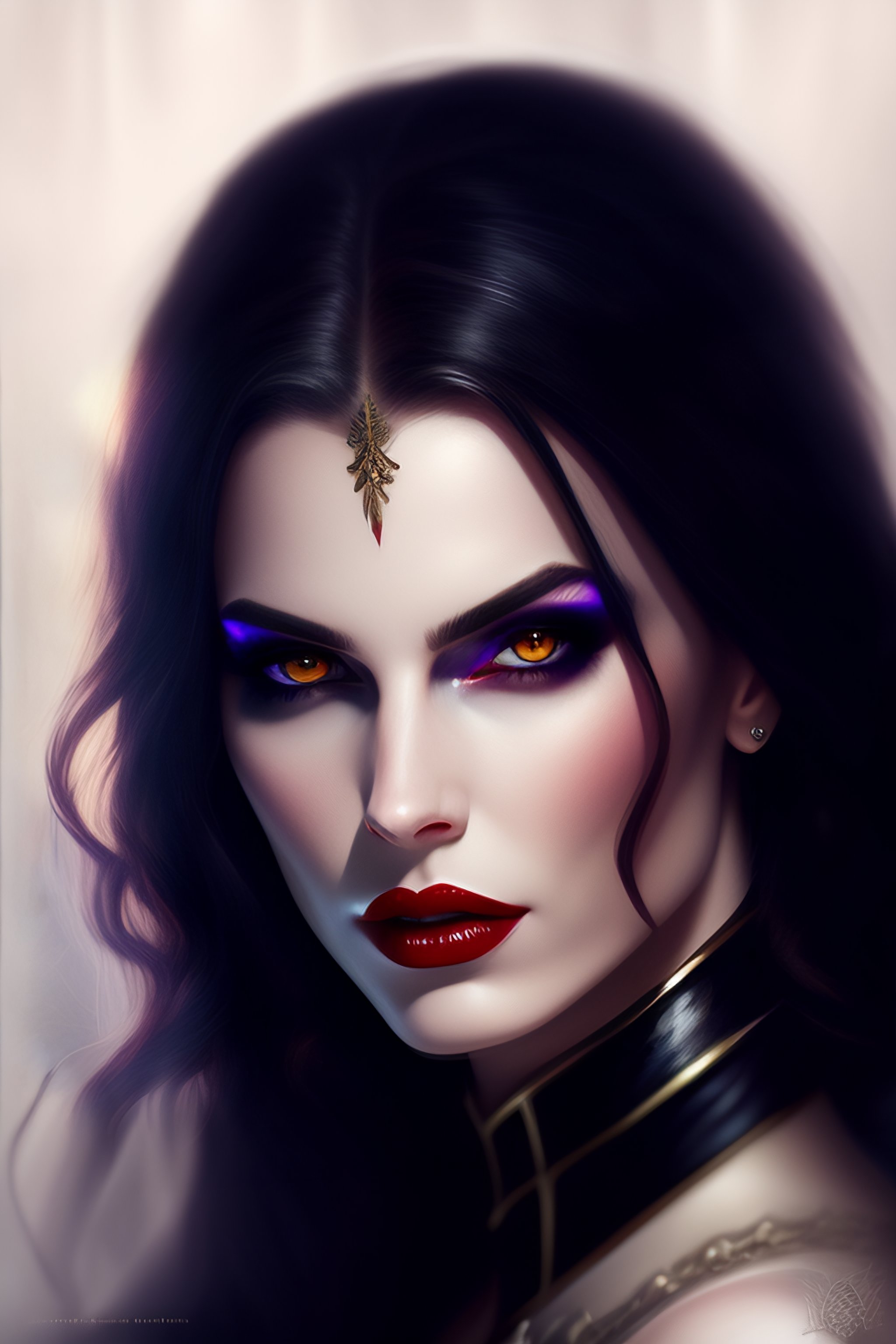 Lexica - Female vampire, dark fantasy, dnd portrait, pale skin, dark lady,