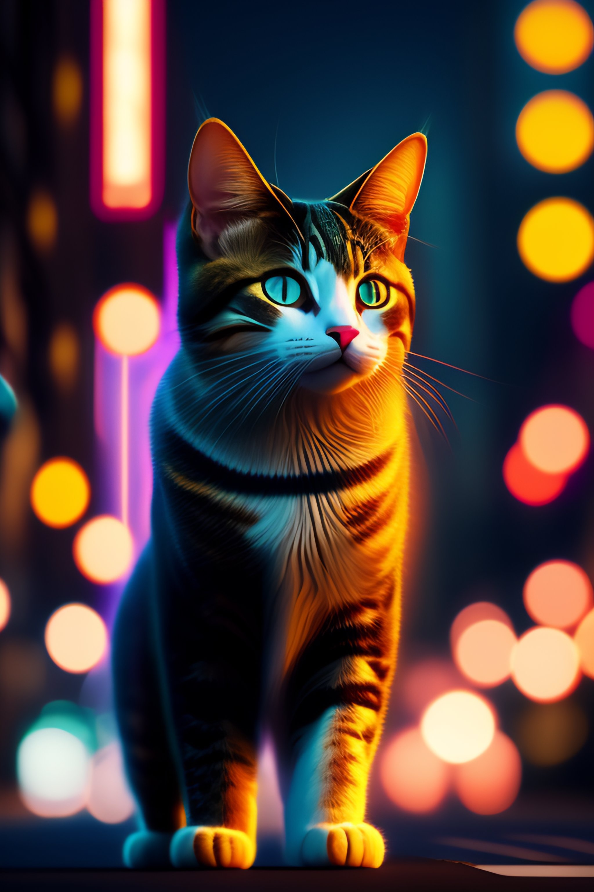 Lexica - Hyperdetailed cinematic portrait cat looking at a low angle ...