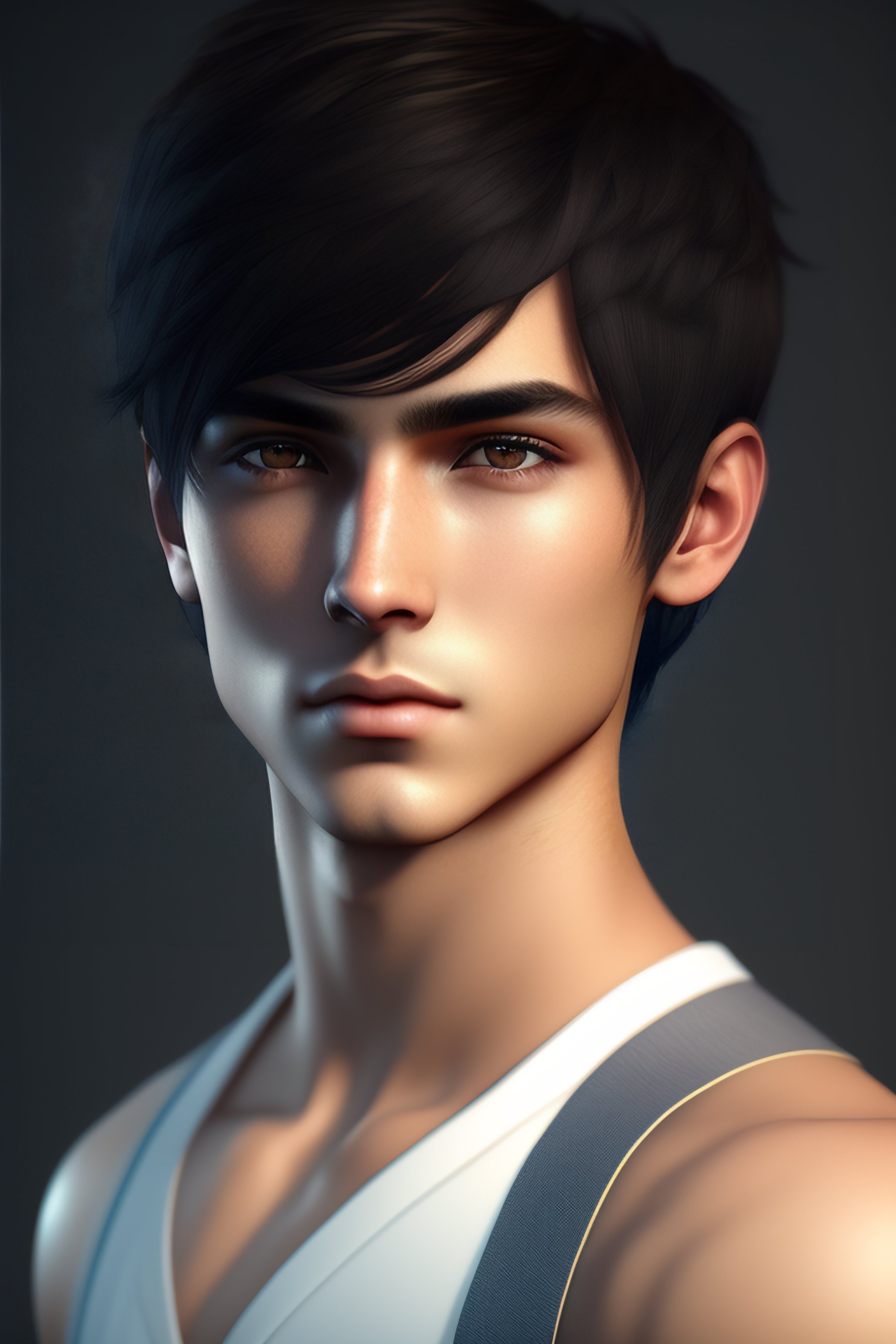 Lexica - A feminine boy with short dark hair, emo, photorealistic, 8 k ...