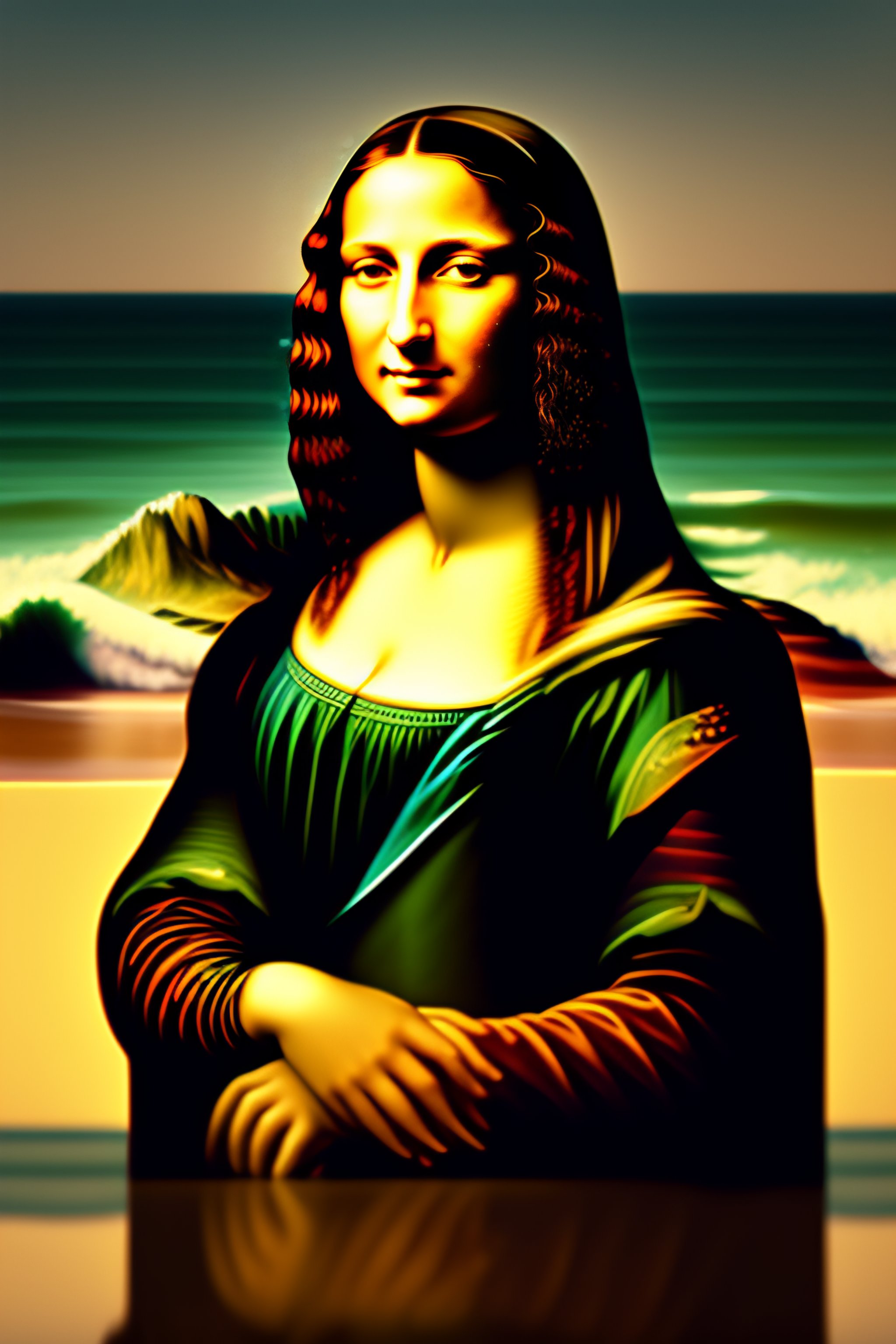 Lexica - La mona lisa en la playa