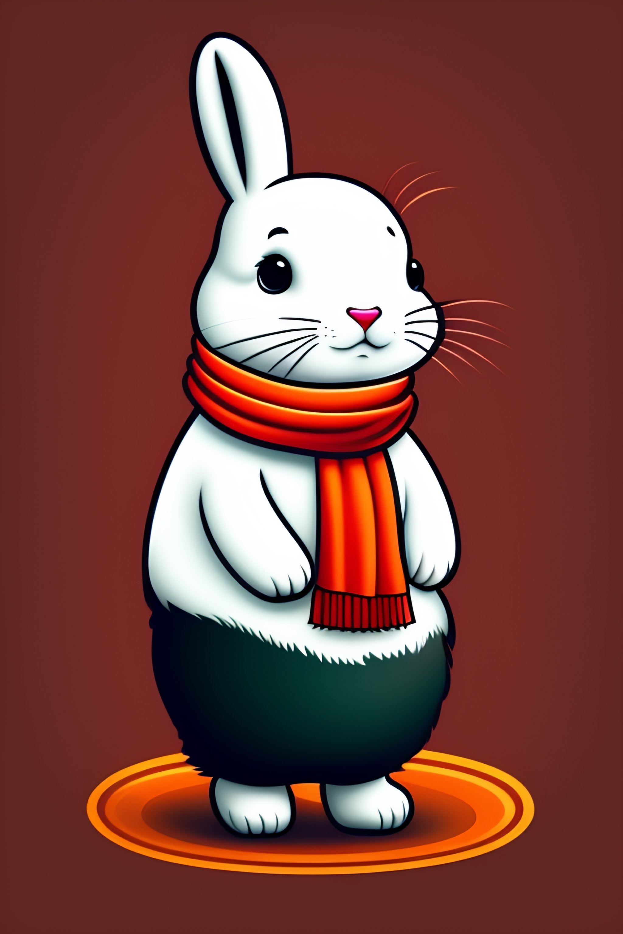 Lexica - A little cute bunny white with red neckerchief in different ...