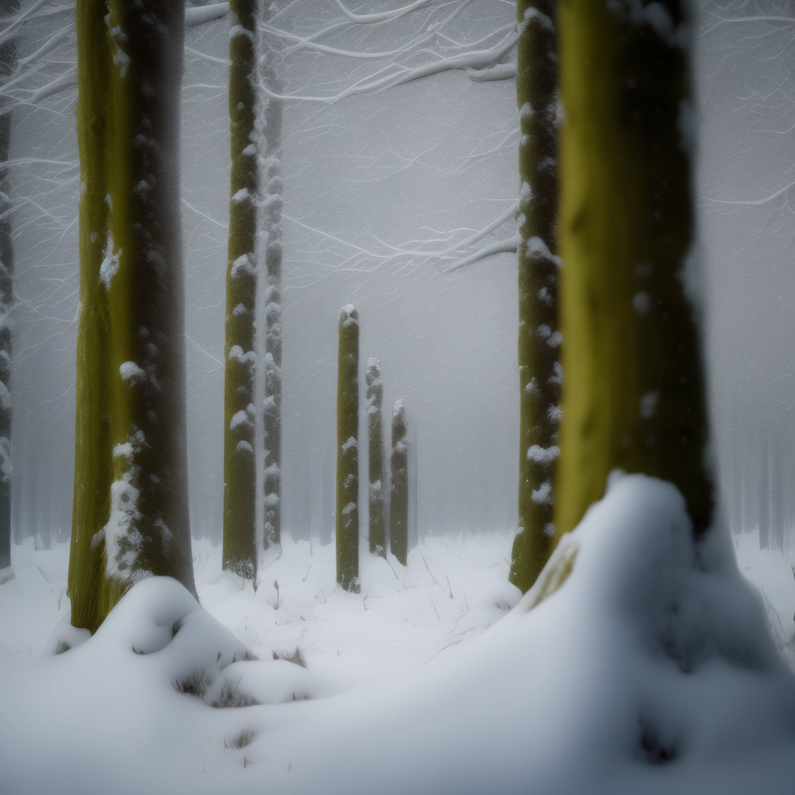 Lexica - A portrait of a cemetery, snow, winter, fov, trees without ...