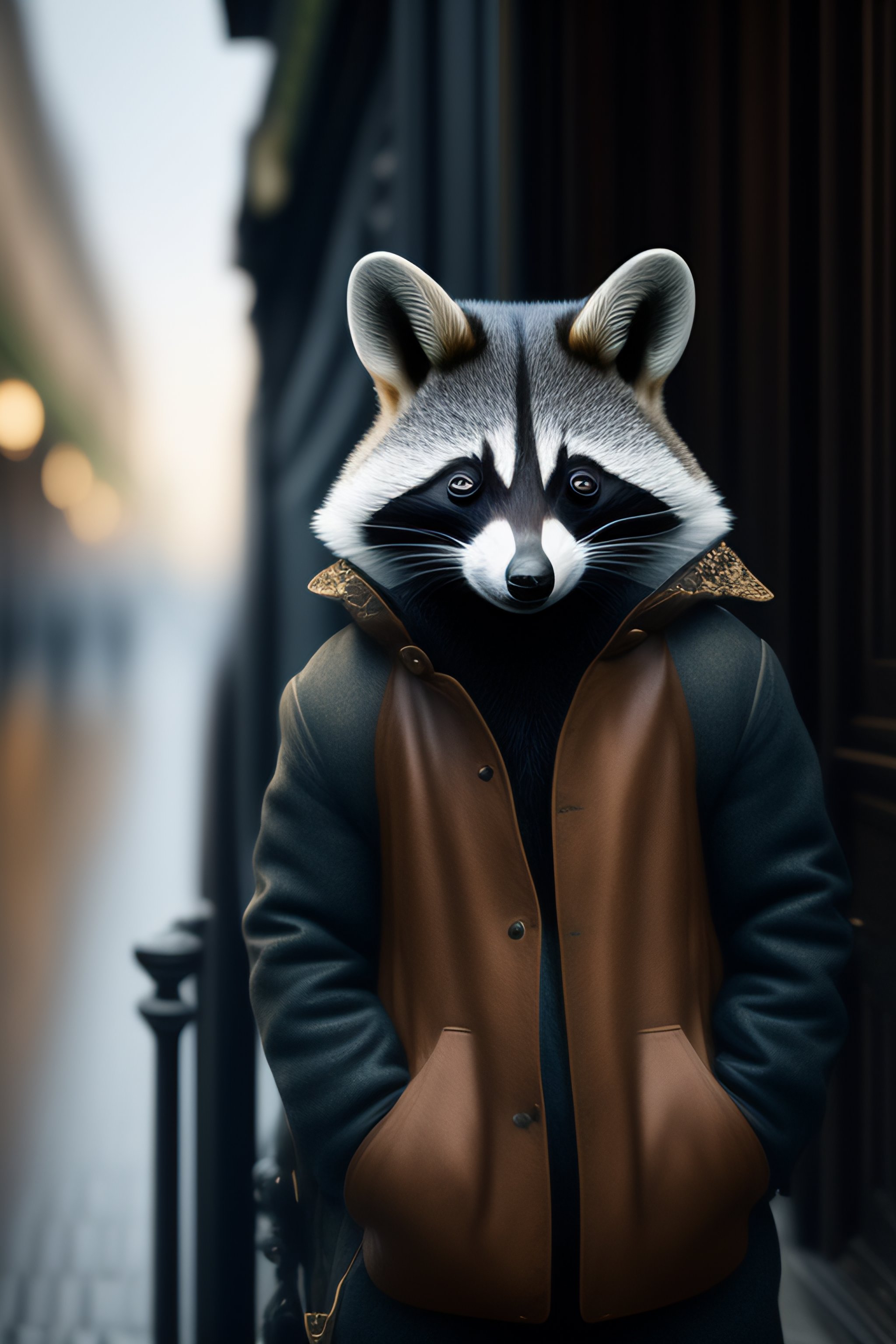 Lexica - Sly racoon in 1920 Paris