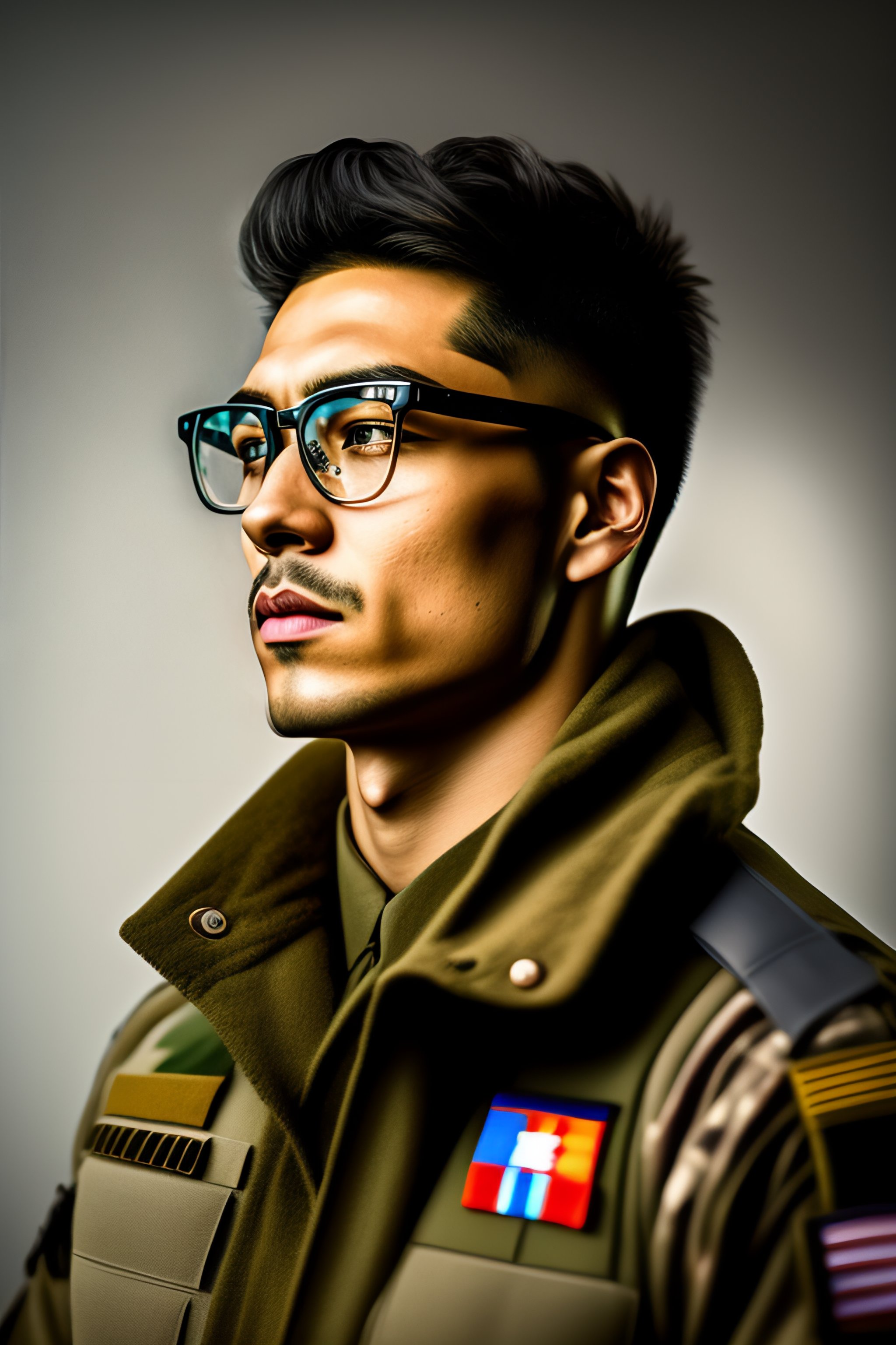 Lexica Portrait Of Soldier Wearing Glasses   06a820fb 3983 489a B820 0a332d86e851