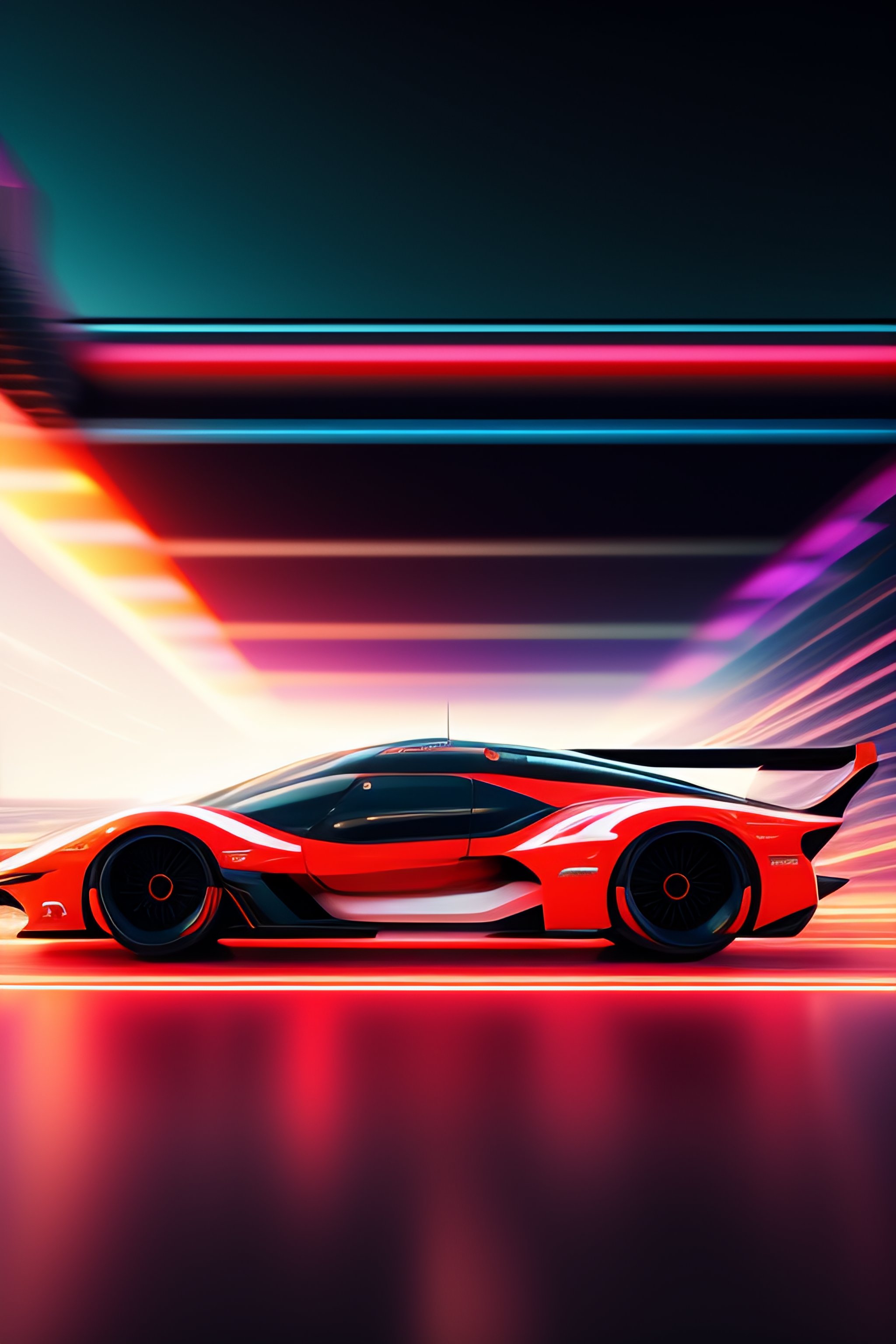 Lexica - Speed racer mach 6. white and red car. motionblur. zoom lines ...