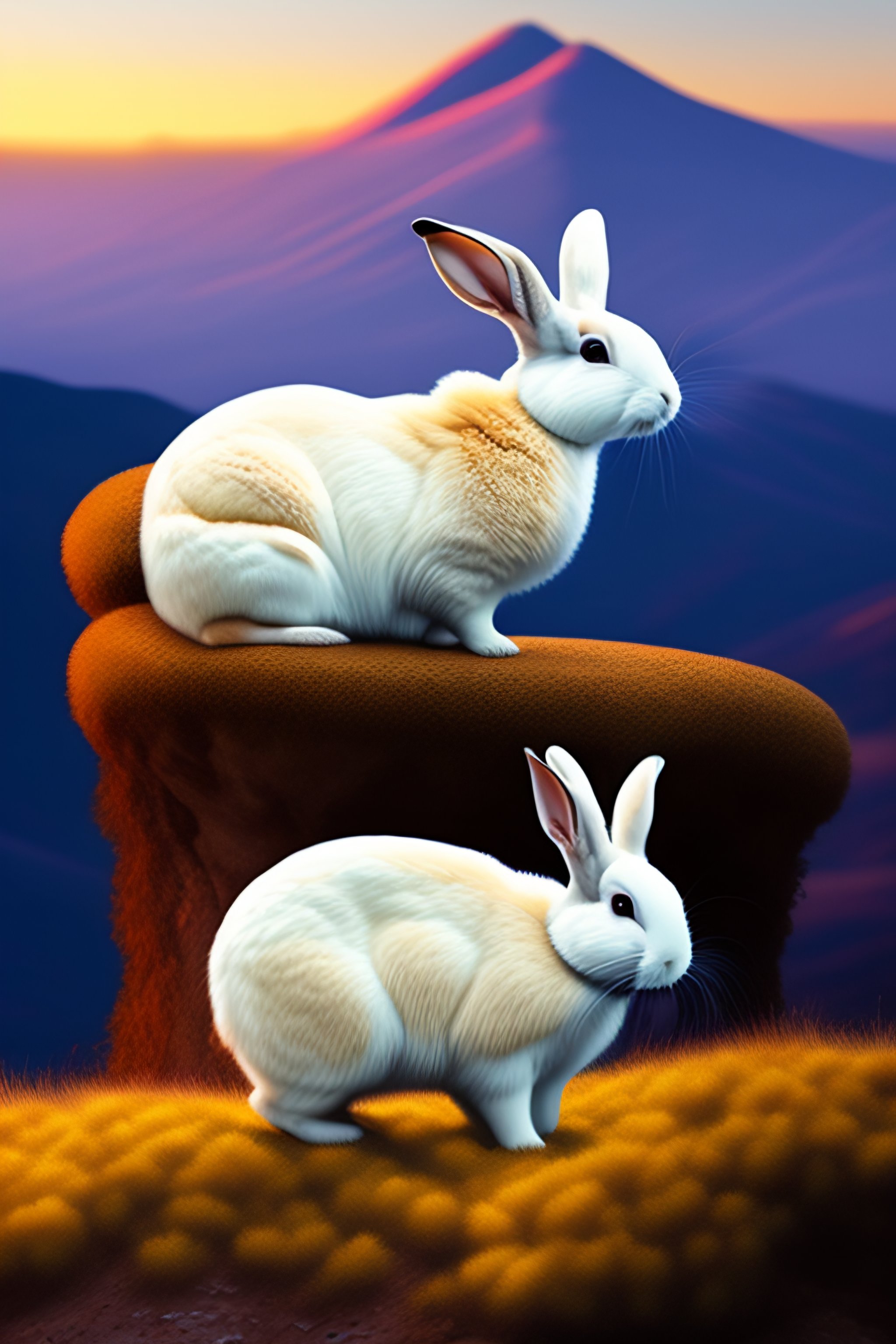 Lexica - White mountain rabbit, salvador dali style