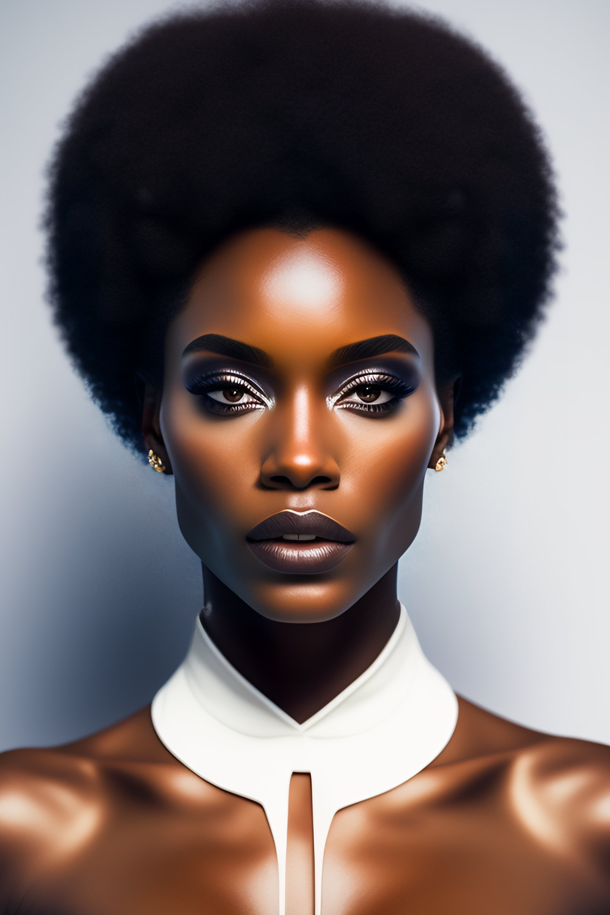 Lexica A Beautiful And Mysterious Melanated Woman With An Afro No Blur Close Up Details 8880