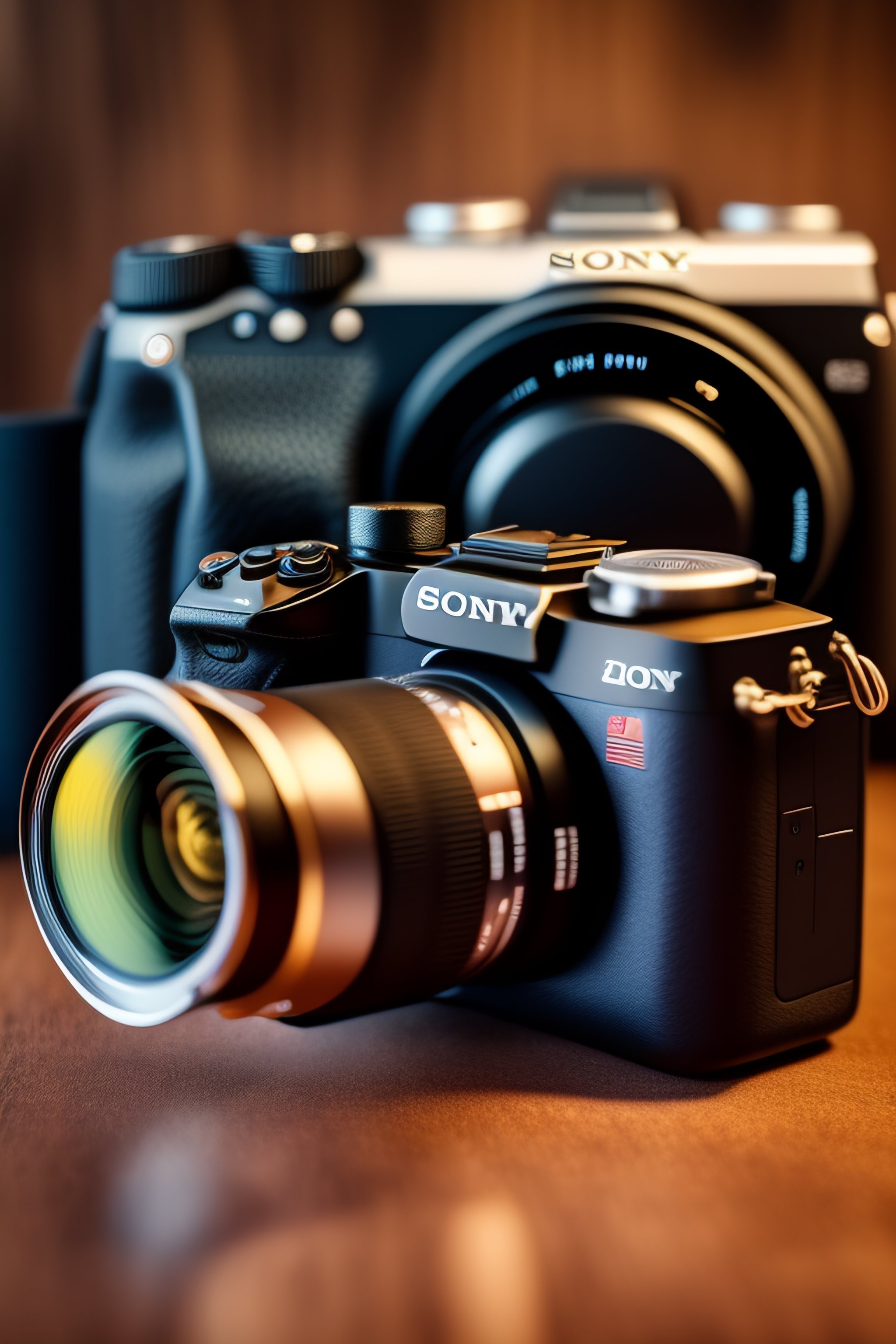 Lexica A realistic image of a camera with Sony Rx7 body and Canon