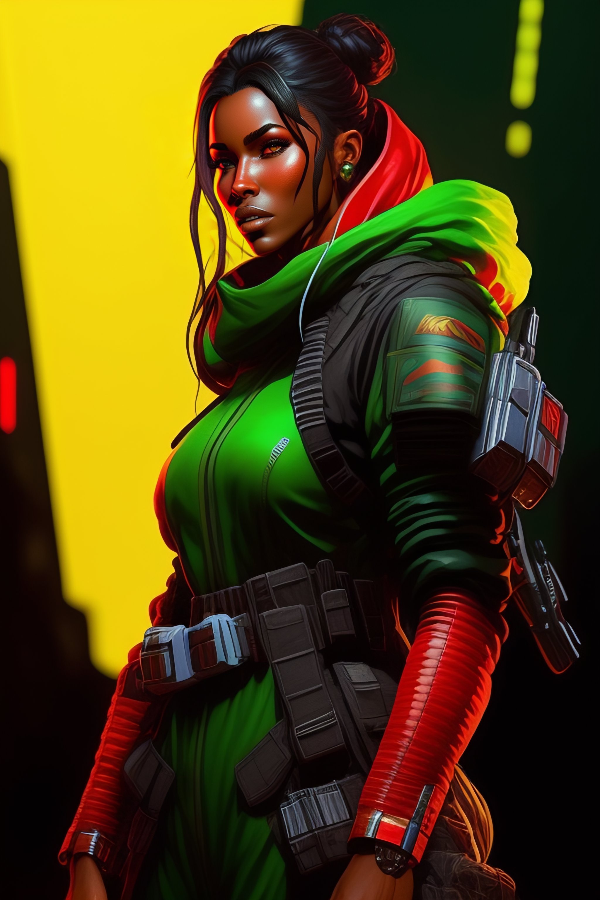 Lexica - Apex legends assassin in tactical green and red jumpsuit ...