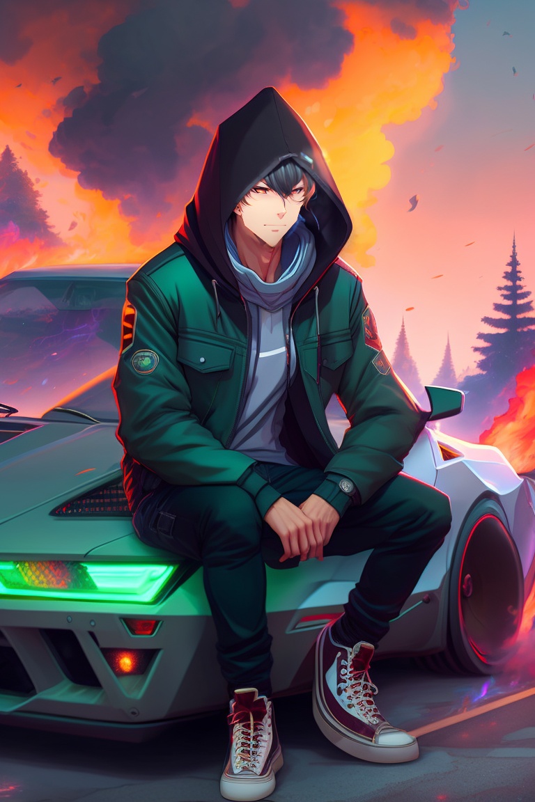 Anime guy with hoodie best sale