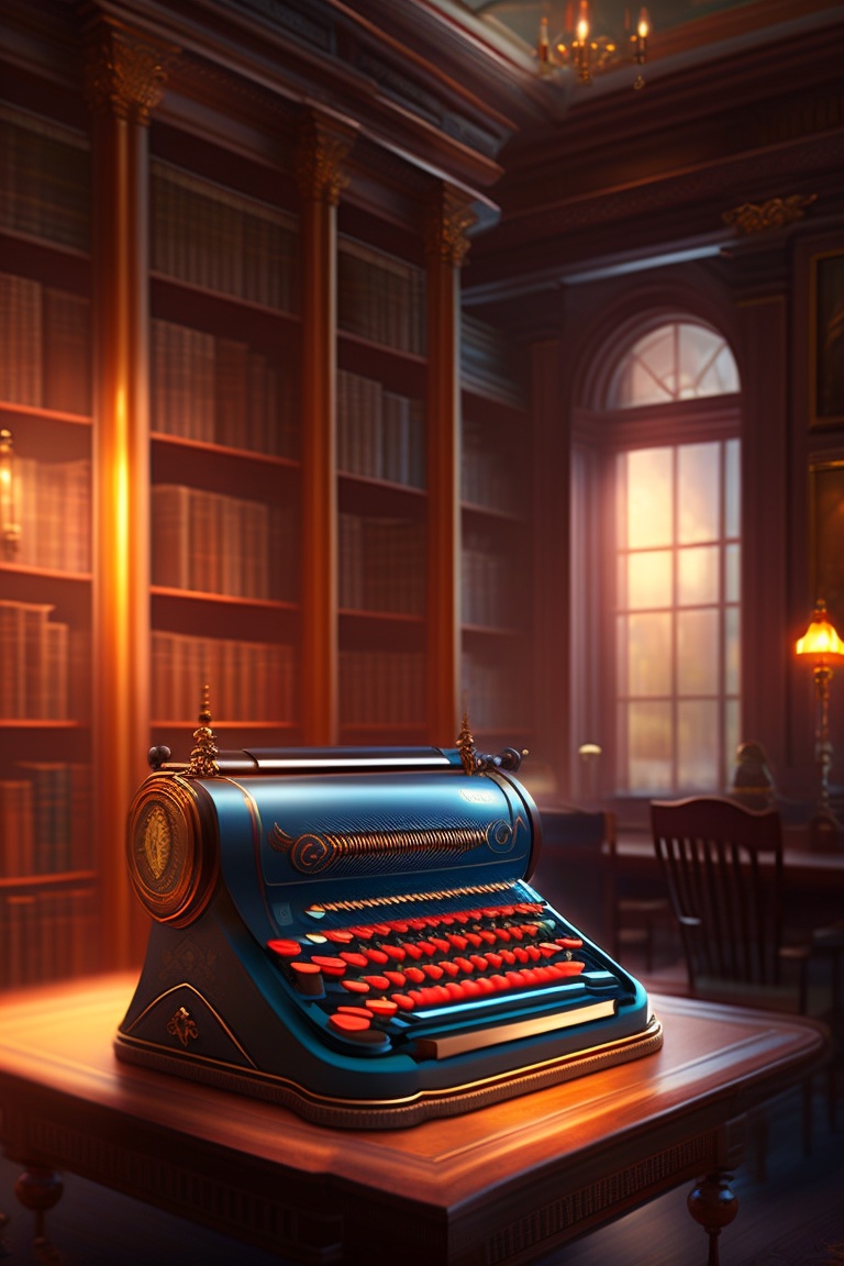 Lexica - Victorian library interior, typewriter, ferdinand knab, lois ...