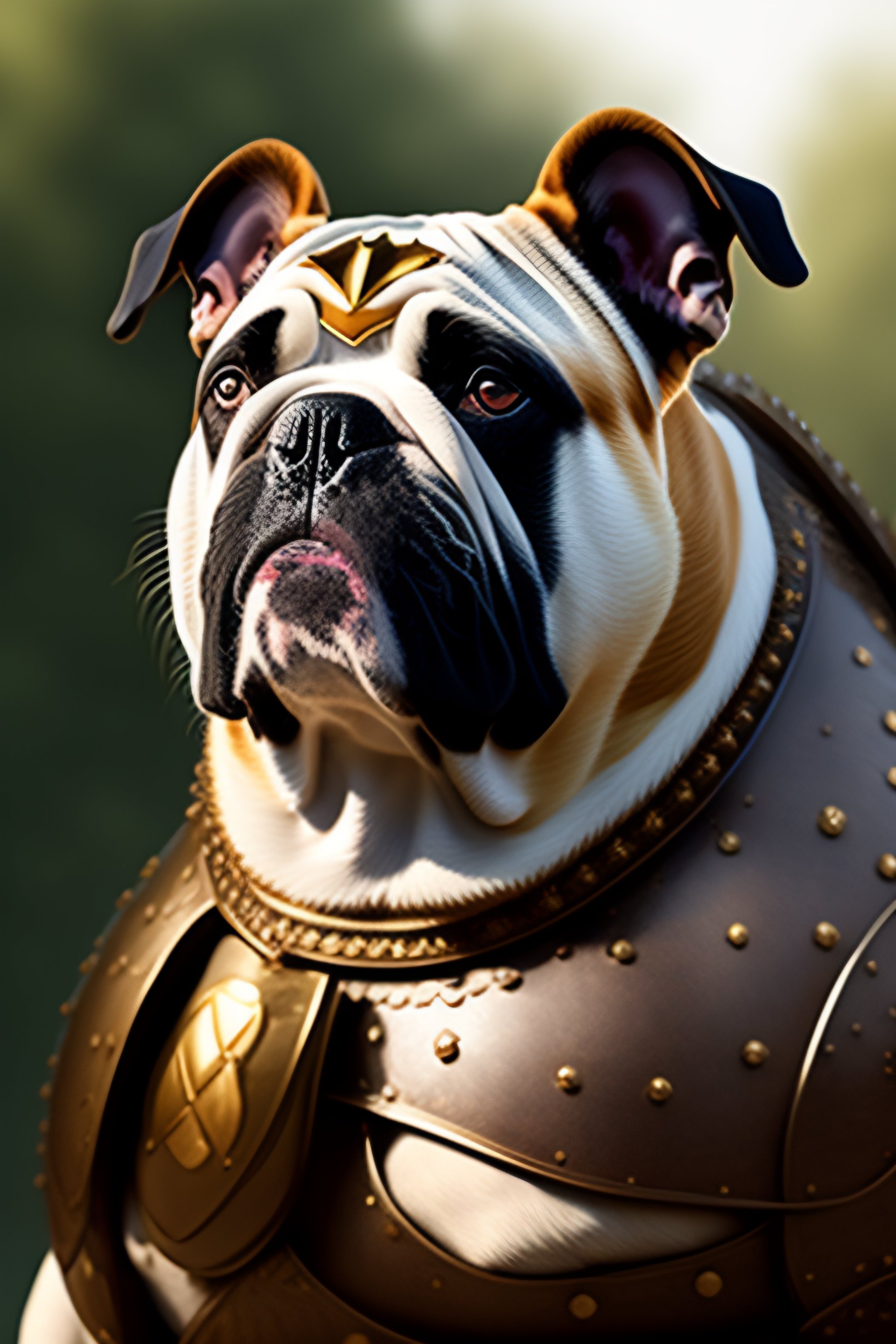 Lexica - British bulldog in armour, intricate