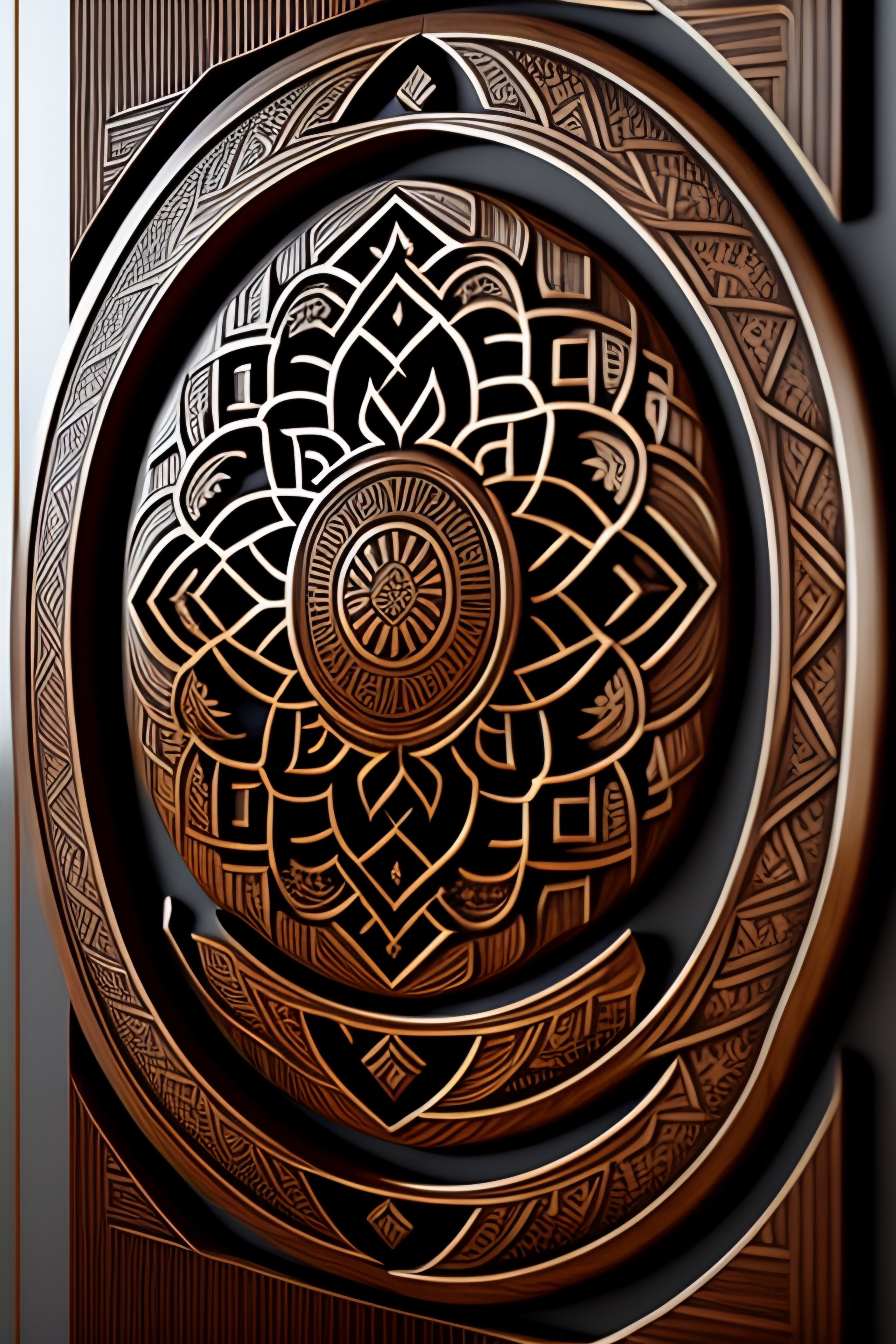 Lexica - Geometric patterns fractal engraved in wood 4K detailed ...