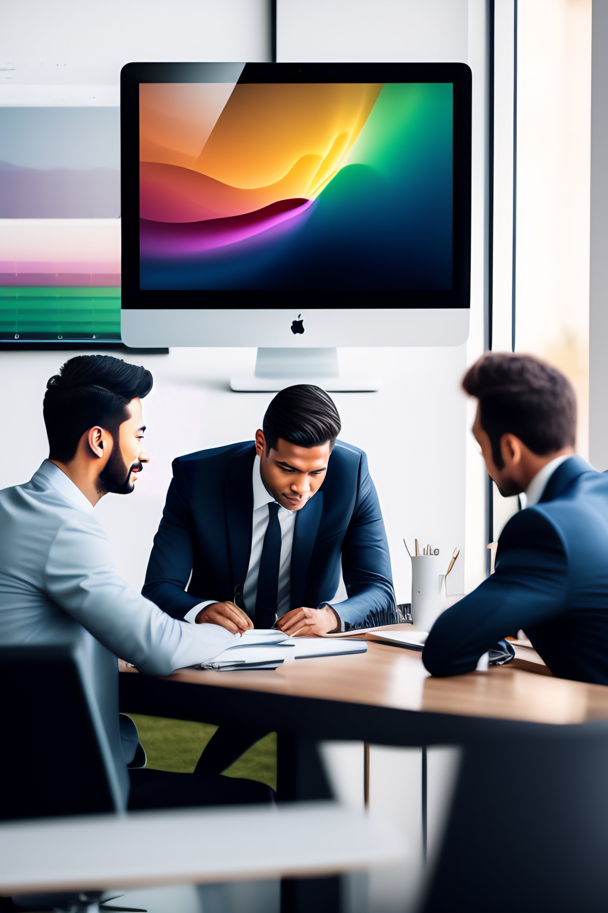 Lexica Team working togeather, office macbook, whiteboard