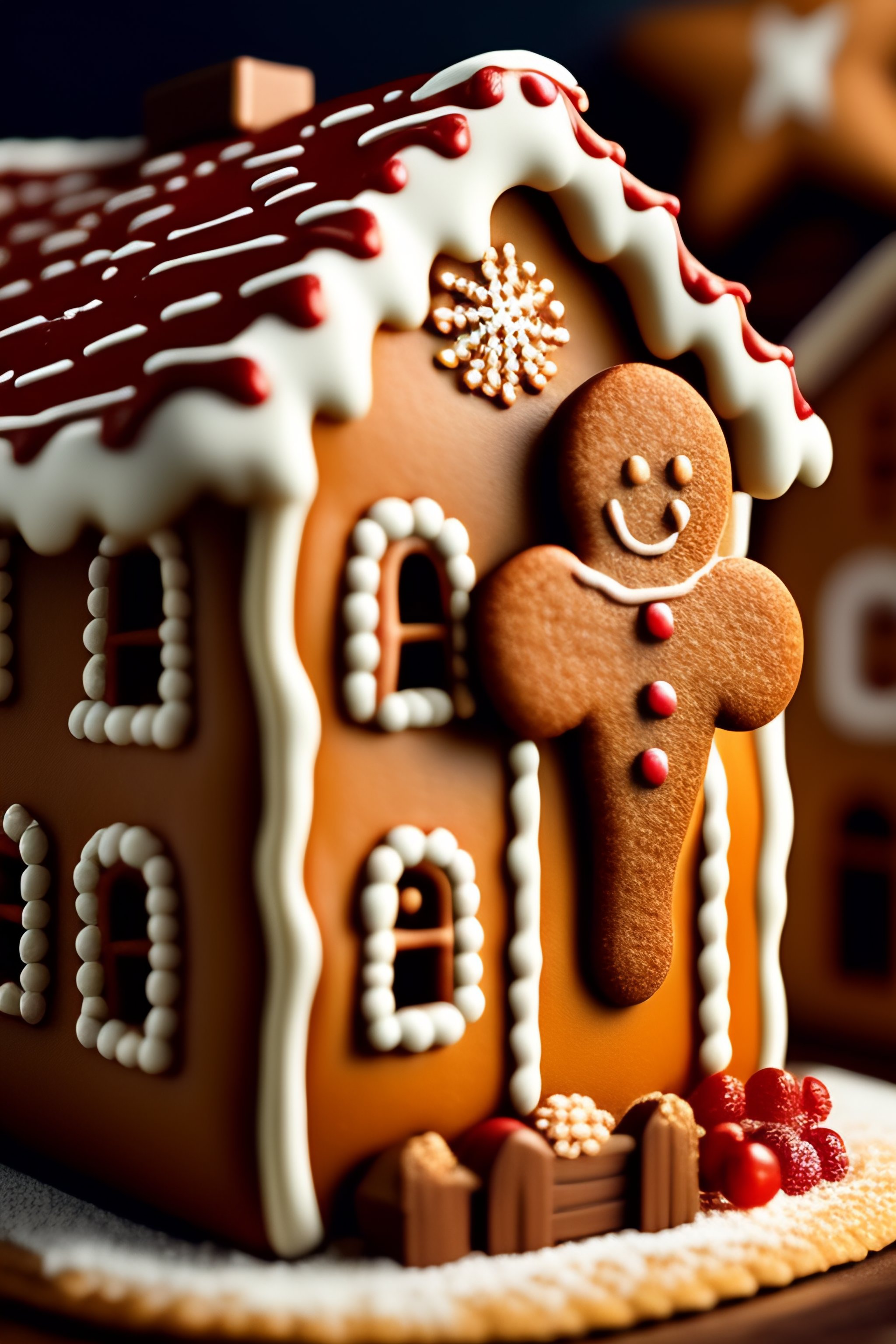 Lexica Gingerbread man, gingerbread house