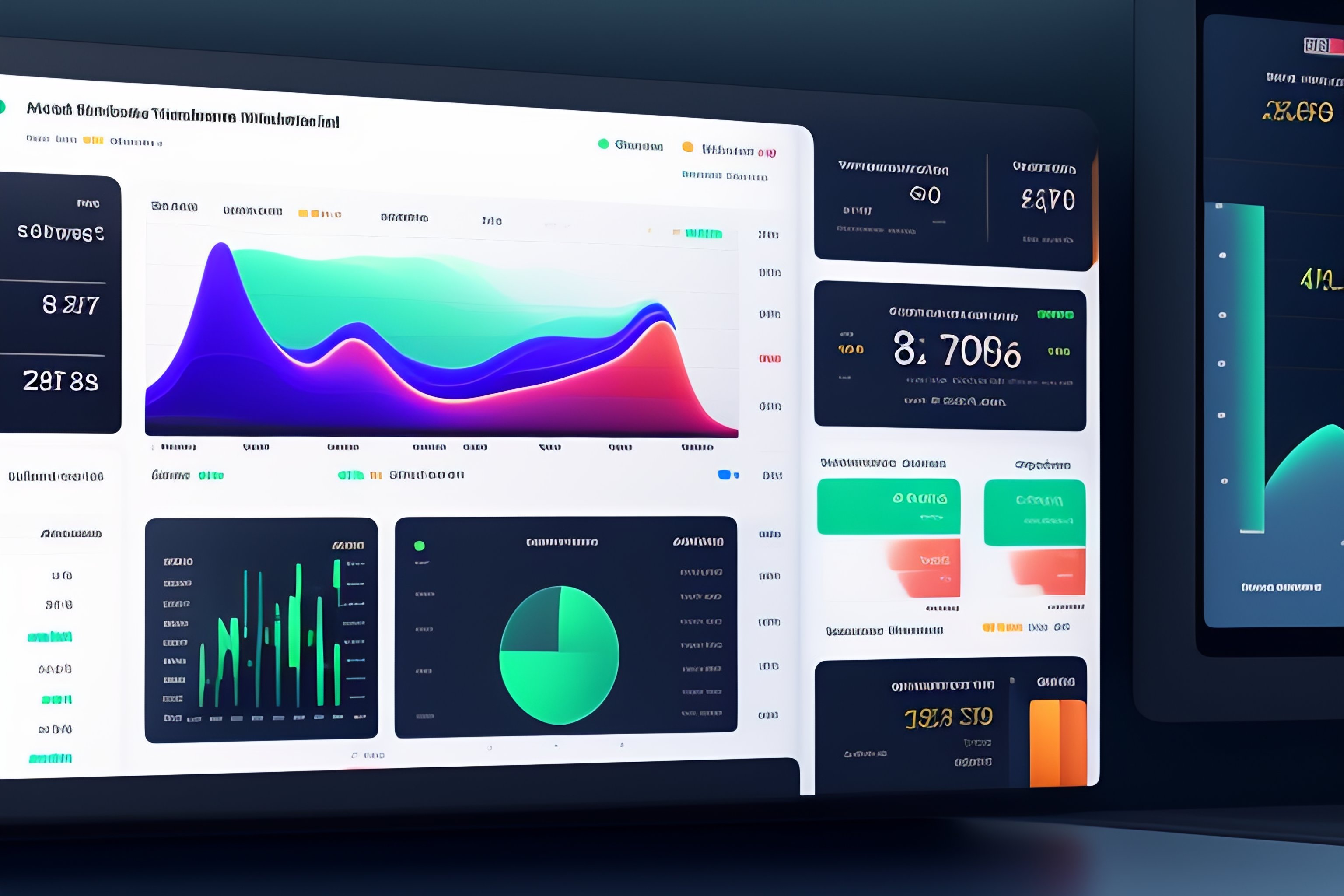Lexica - Web Dashboard to check kpis 3d, high detail, animated