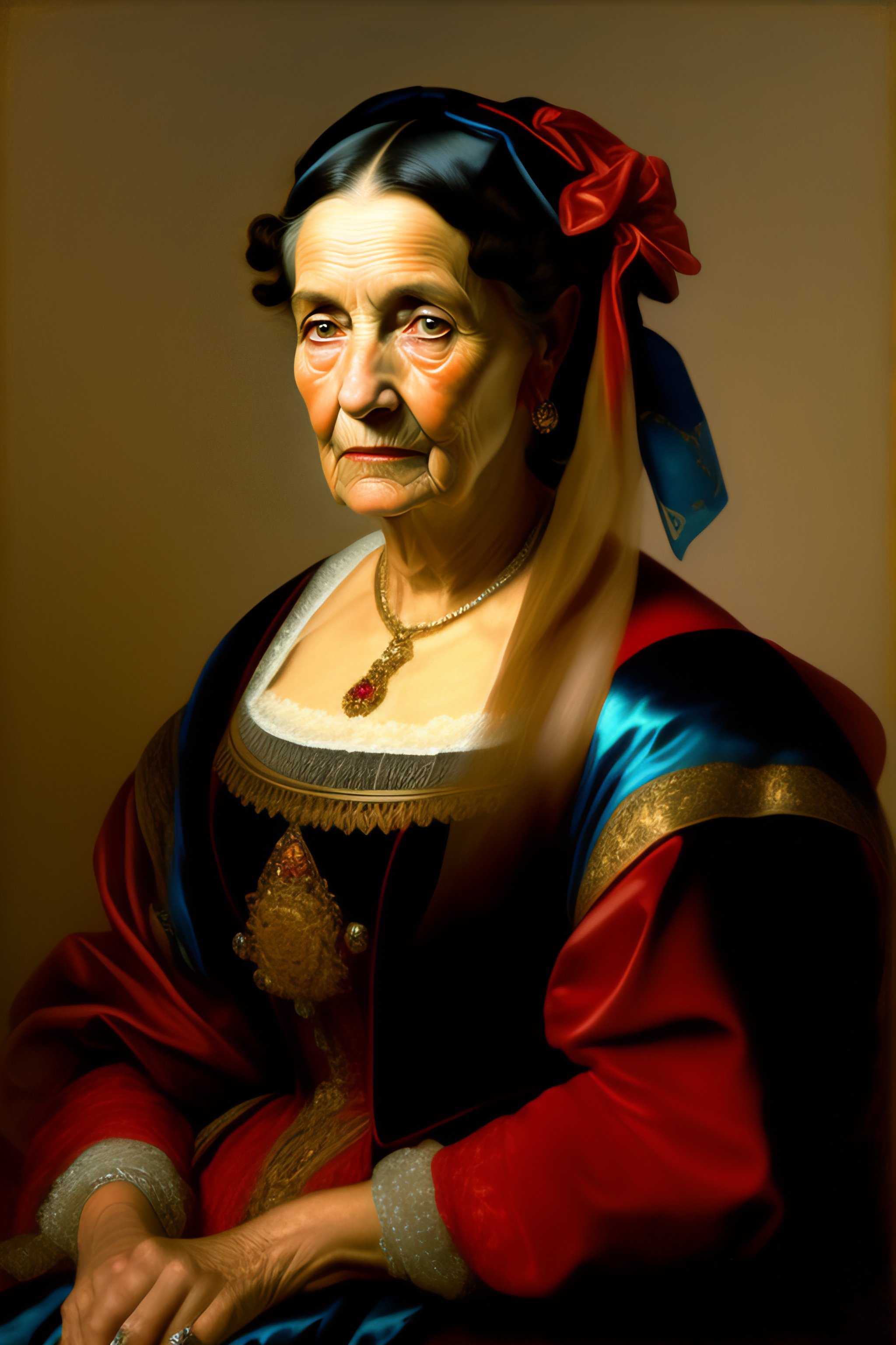 Lexica - Portrait of old woman oil on canvas, highly detailed, by ...