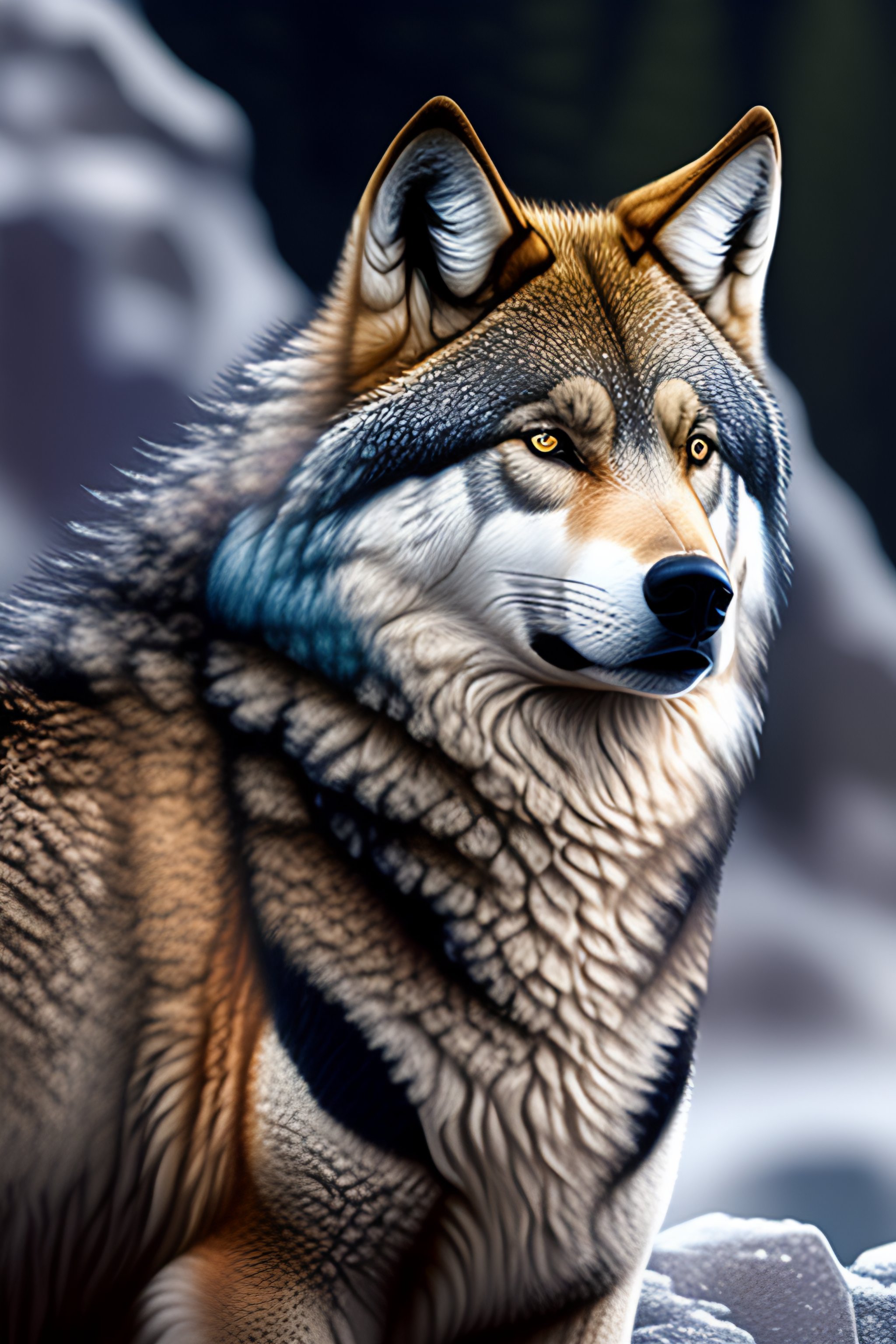 Lexica First nations wolf line art