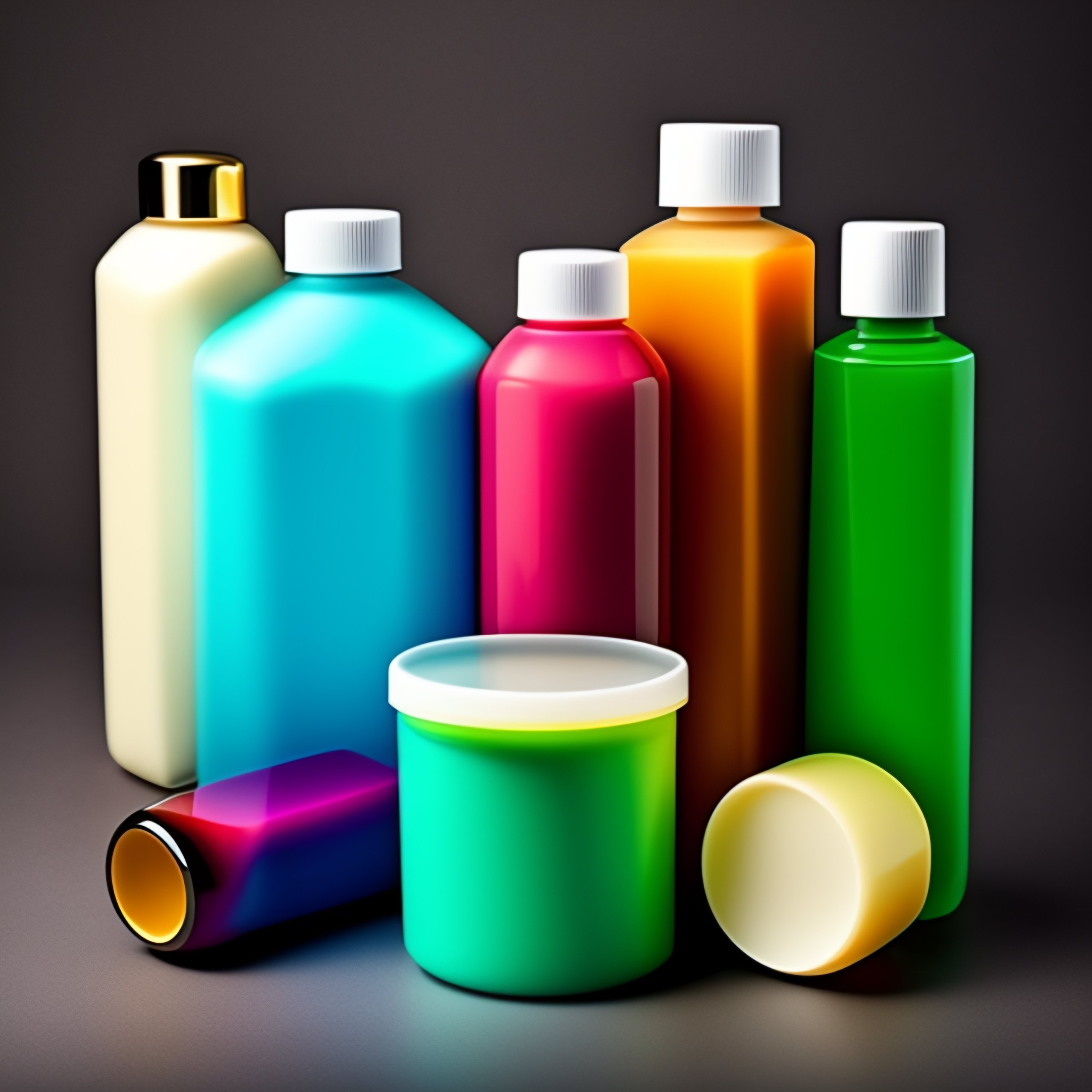 Lexica Plastic caps for shampoo, conditioner and cosmetics.