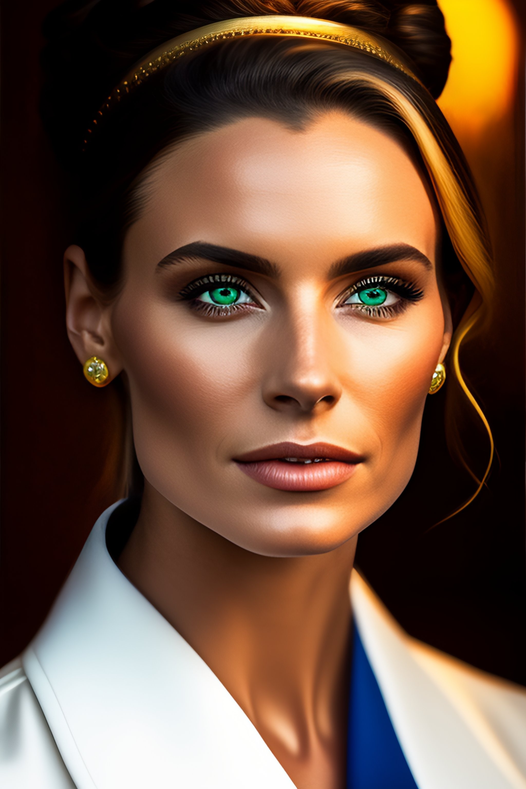 Lexica - A highly detailed cinematic headshot photograph of a beautiful ...