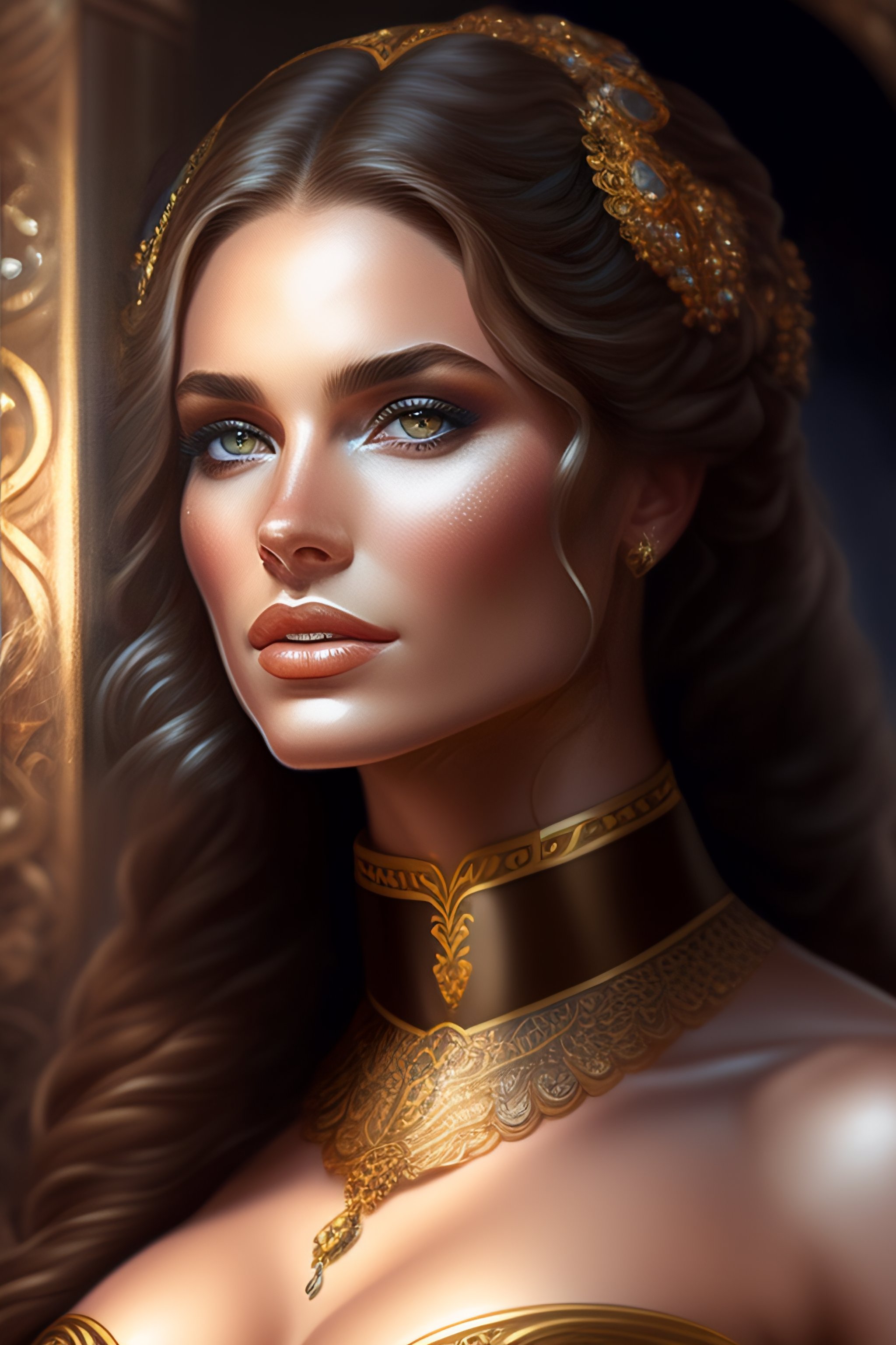 Lexica - Digital painting of royal princess with large bust very very ...