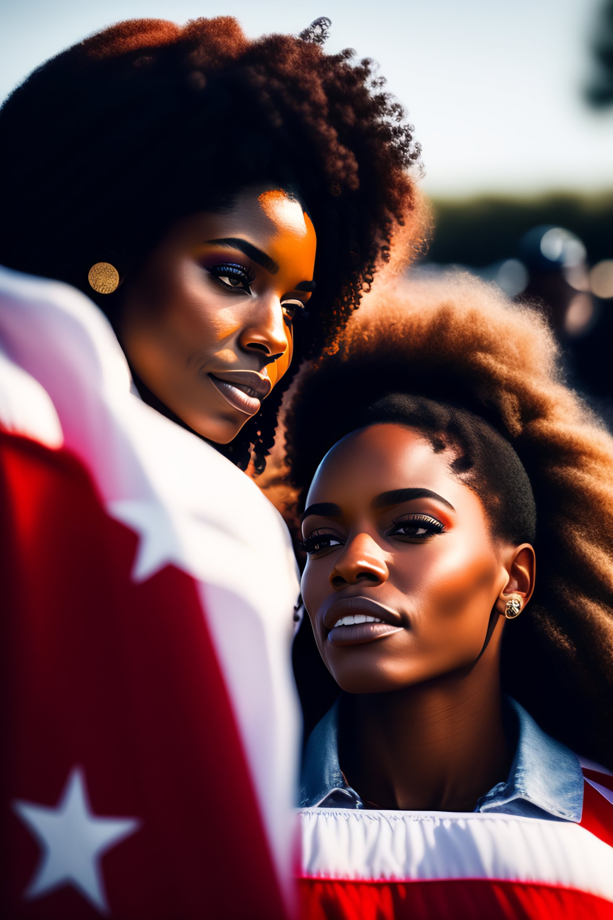 Lexica - Black female activist standing in front of the united states ...