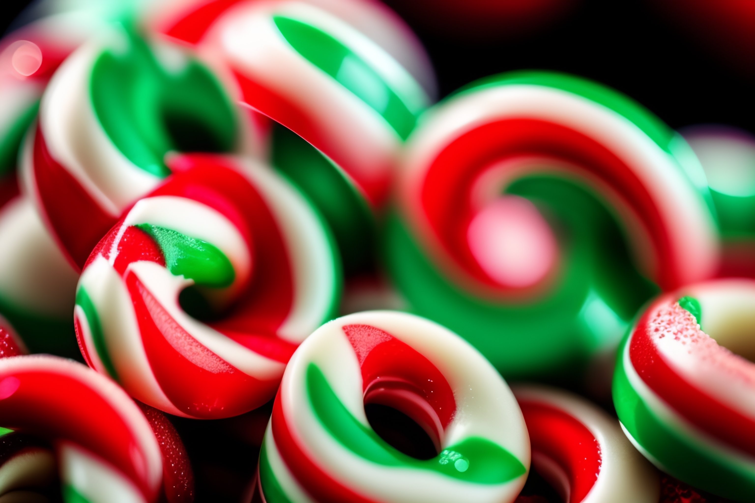 Lexica - Sharp Closeup of peppermint candy canes side by side ...