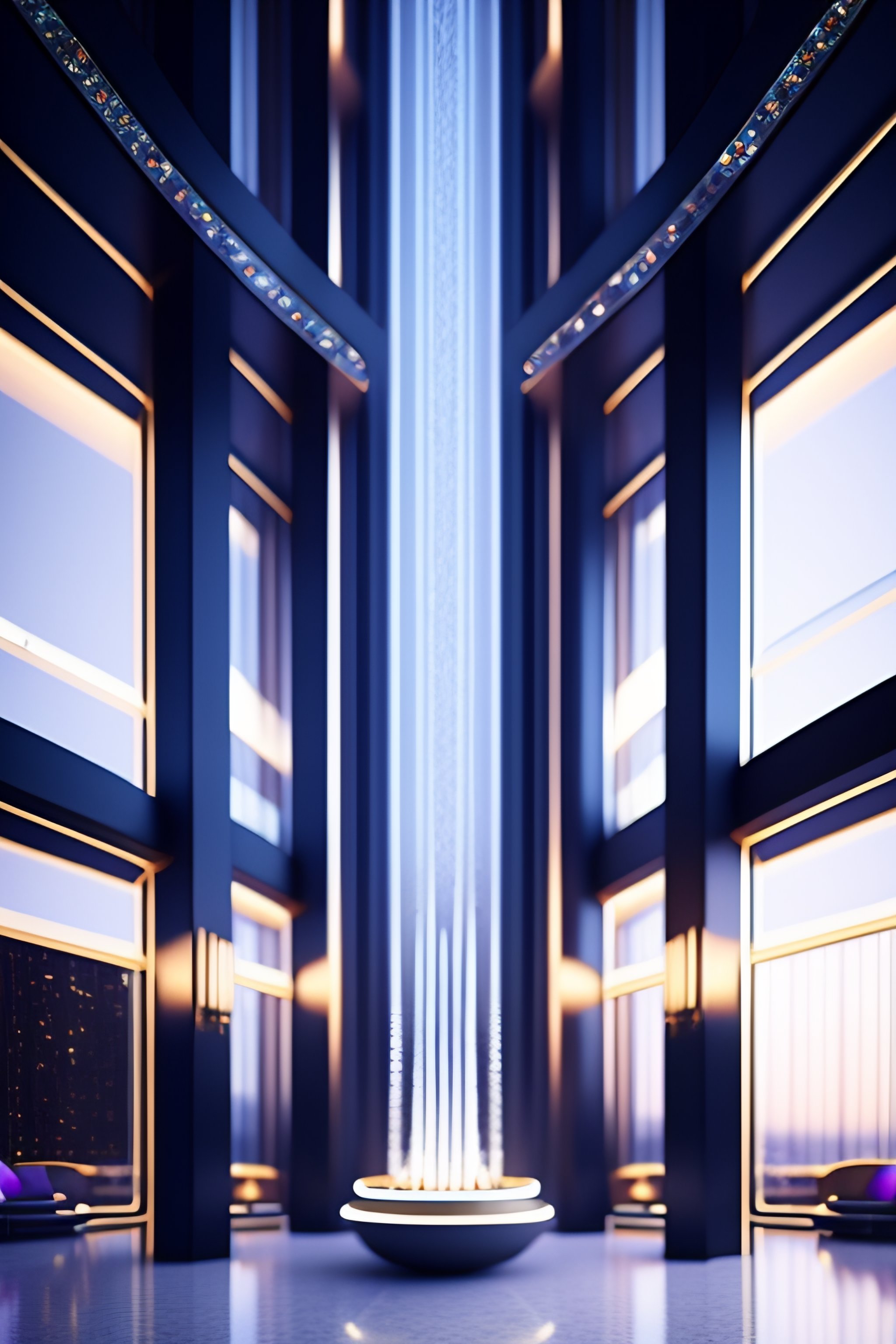 Lexica - Grandiose full height interior of futuristic hotel skyscraper ...