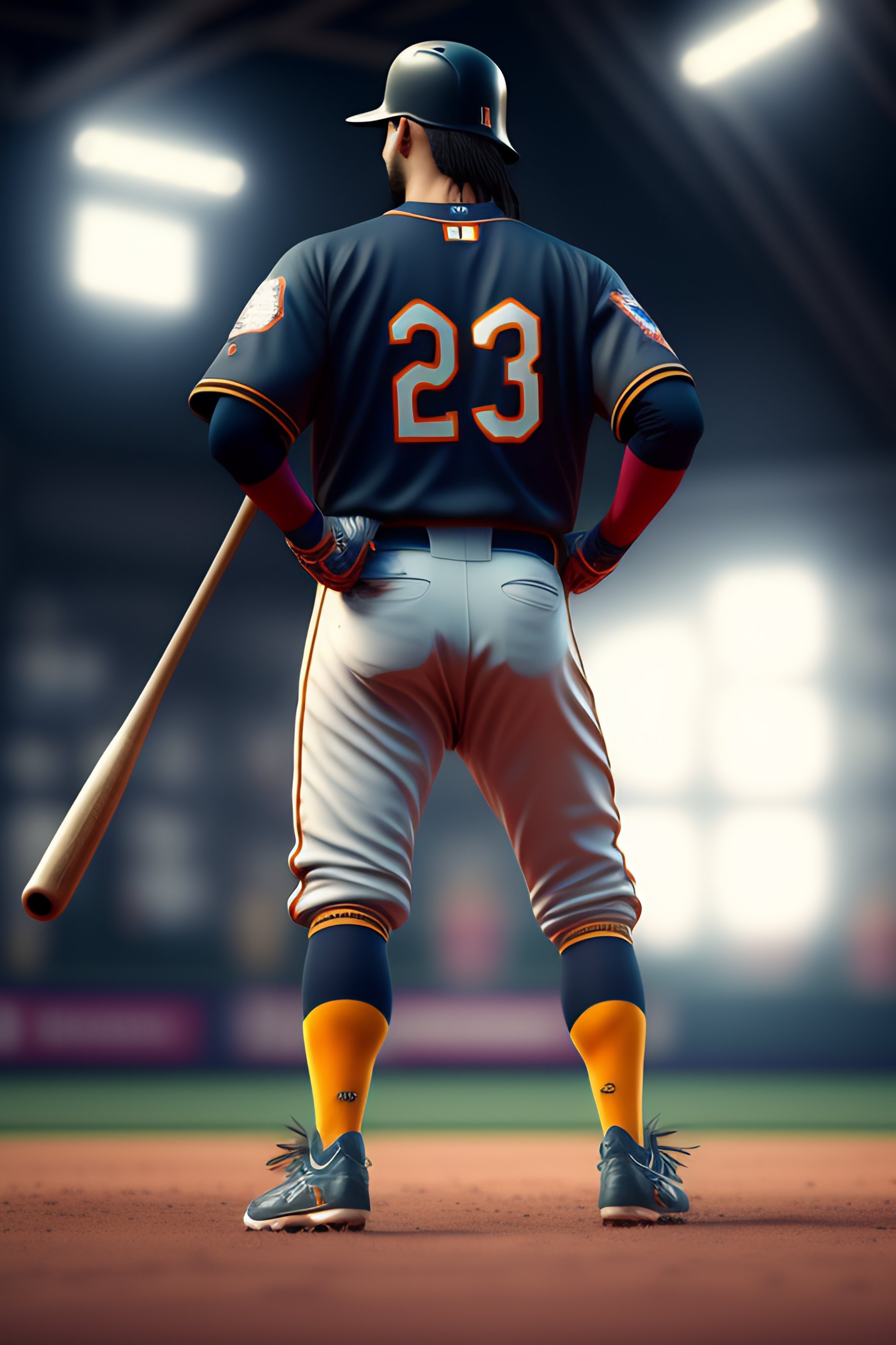 Lexica - disruptive baseball uniform orange and black